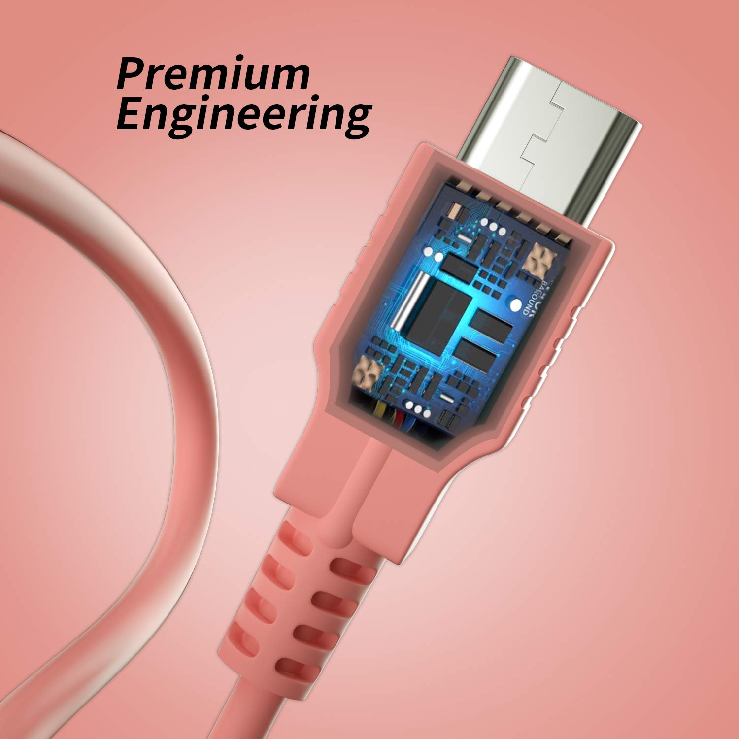 ECHZOVE Fast Charging Cable for Nintendo Switch & Pro Controllers - 4.92ft Coral USB-C Cable | Perfect for Gaming Sessions, Travel & Home Use