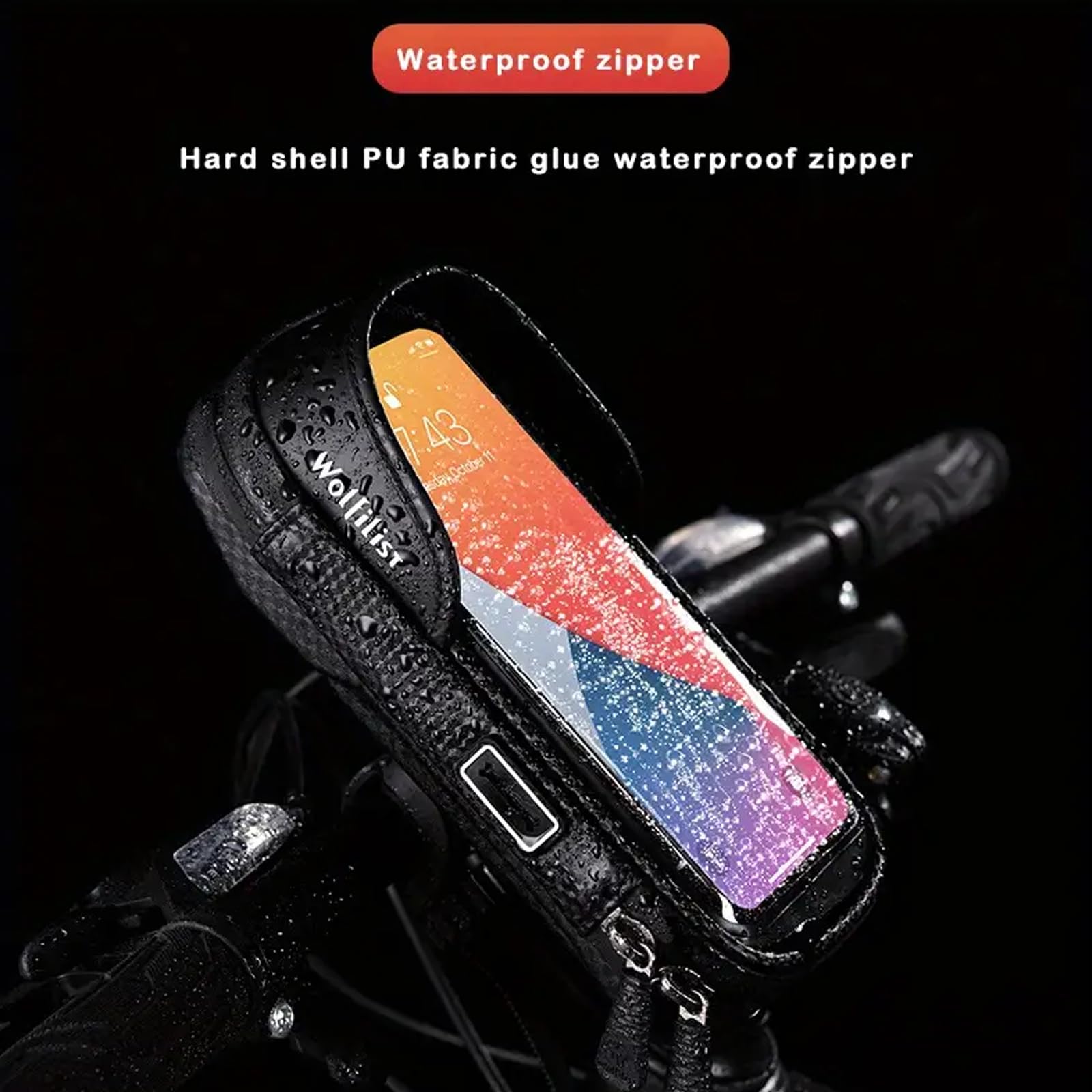 Waterproof EVA Bike Phone Holder - Top Tube Frame Bag with Rain Cover - Cycling Accessories for Men - Perfect for Commuting, Mountain Biking & Outdoor Adventures
