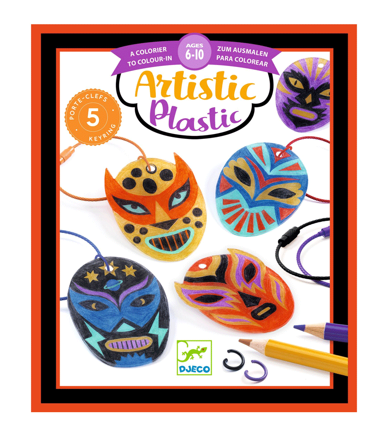 Djeco Artistic Plastic Wrestlers Keychain Set - Fun Collectible Wrestling Keyrings for Kids & Fans - Perfect for Backpacks, Gifts & Sports Enthusiasts
