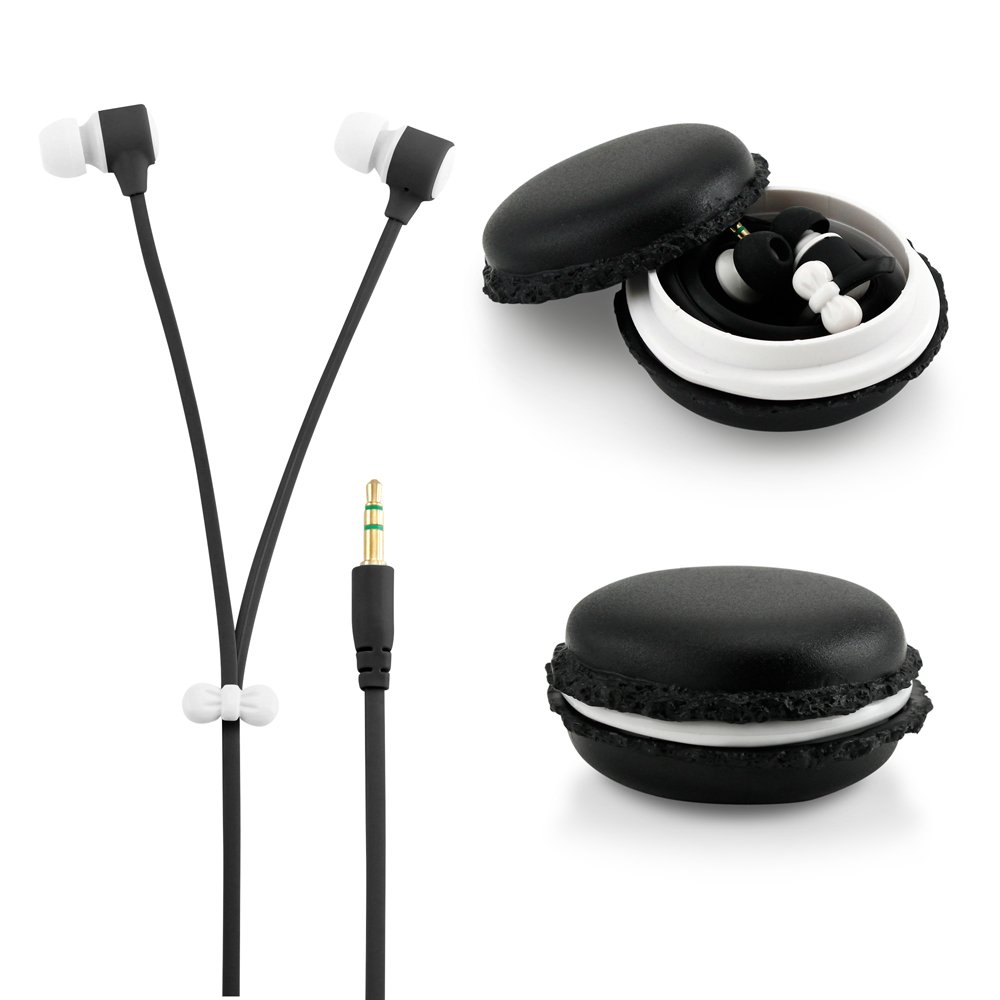 GEARONIC TM Cute 3.5mm In-Ear Earphones with Macaron Case - Noise Isolating Earbuds for iPhone, Android, PC & MP3 - Perfect for Workouts, Commuting & Travel