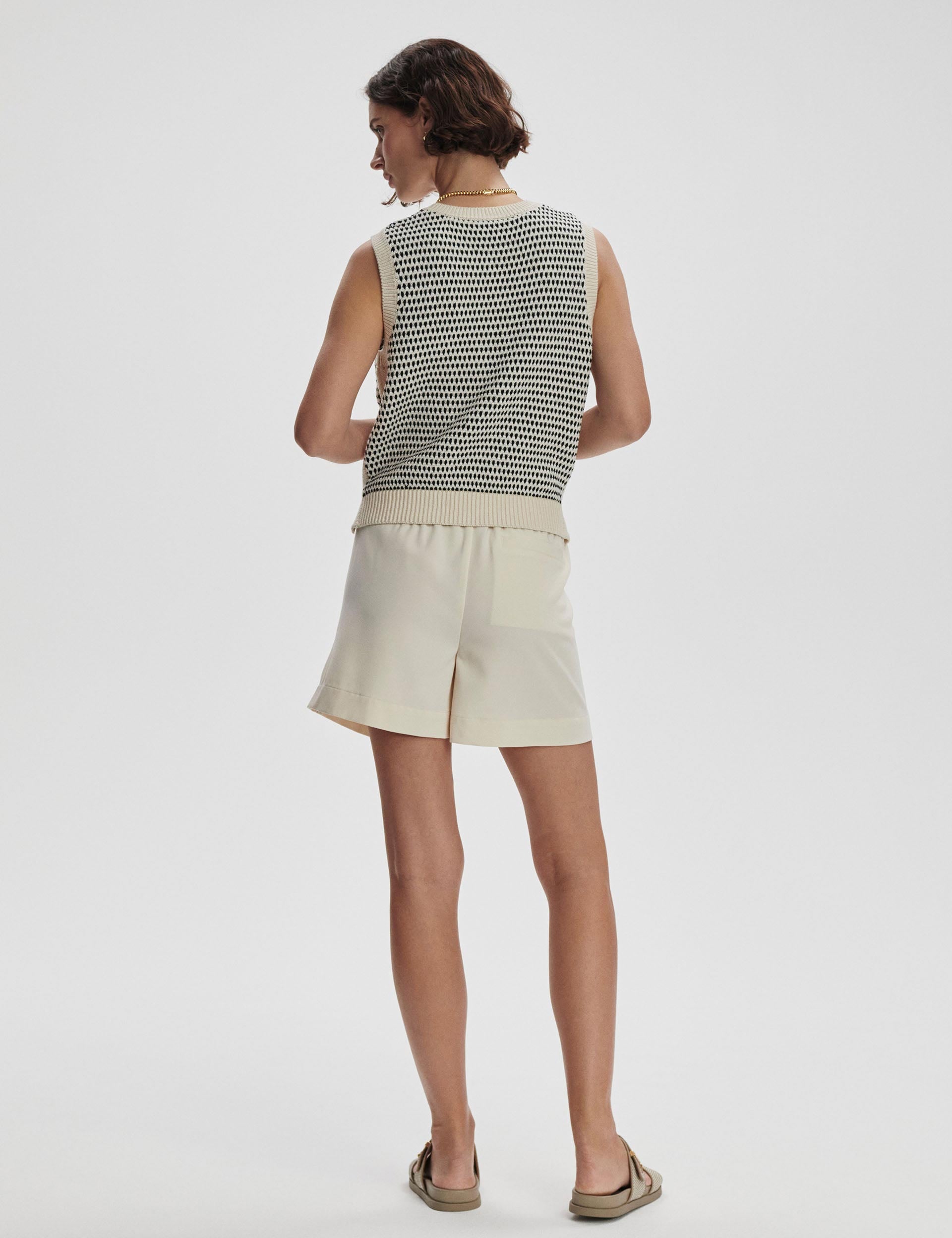 Knowles Textured Knit Vest for Women - Soft Chunky Cable Knit Winter Vest - Birch Color - Perfect for Layering in Fall & Winter Outfits