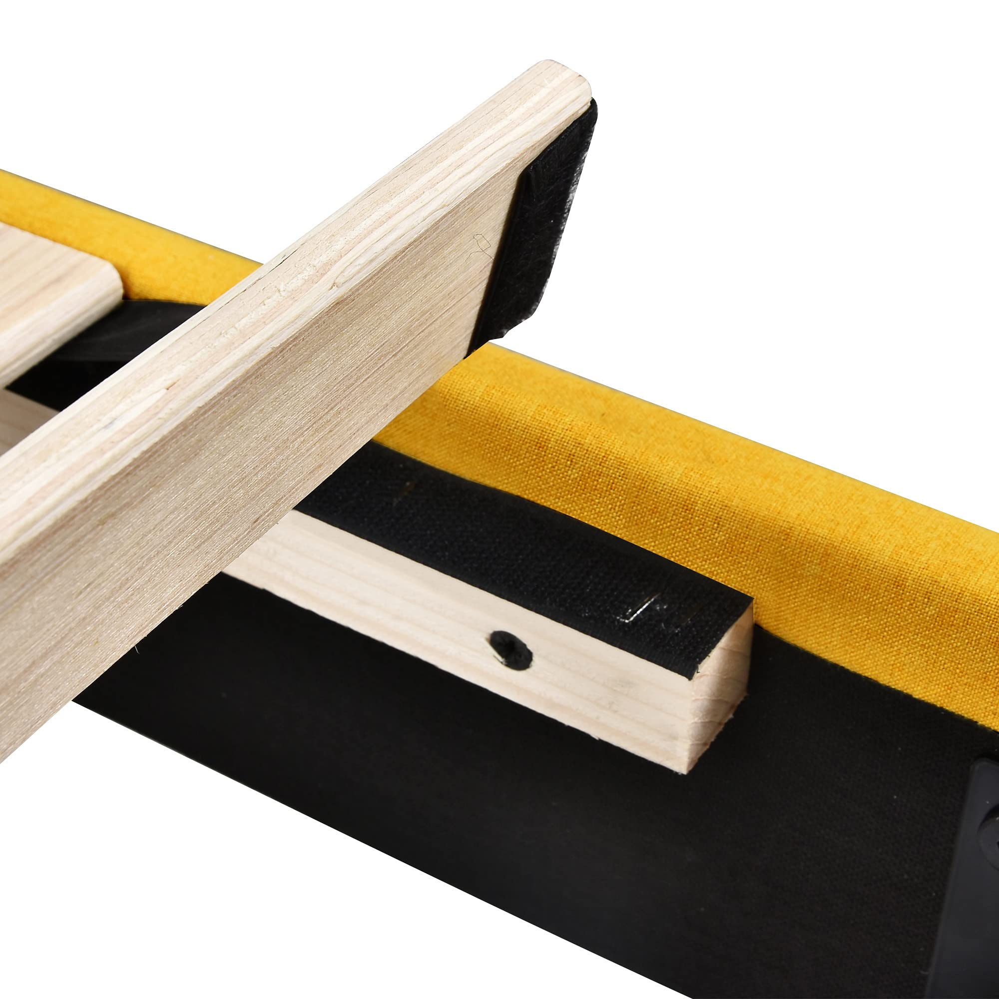 HOOMIC King Size Bed Frame - Modern Wingback Upholstered Platform Bed with Headboard | Sturdy Wood Slat Support | No Box Spring Needed | Easy Assembly | Light Yellow | Perfect for Master Bedrooms & Guest Rooms