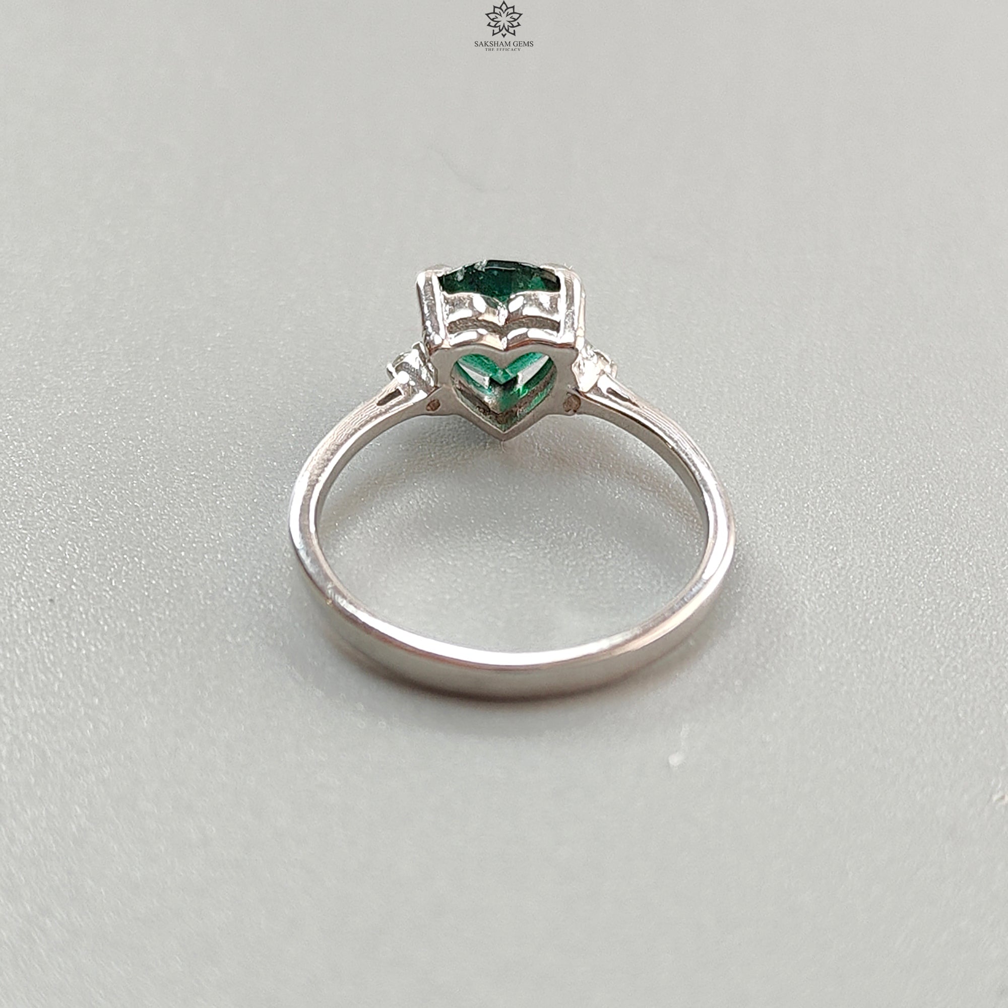 Natural Emerald Heart Ring - 1.67g Genuine Untreated Emerald Faceted Cut in 925 Sterling Silver Prong Setting, Size 5.5 US | Elegant Jewelry Gift for Women, Perfect for Valentine's Day, Anniversary & Special Occasions