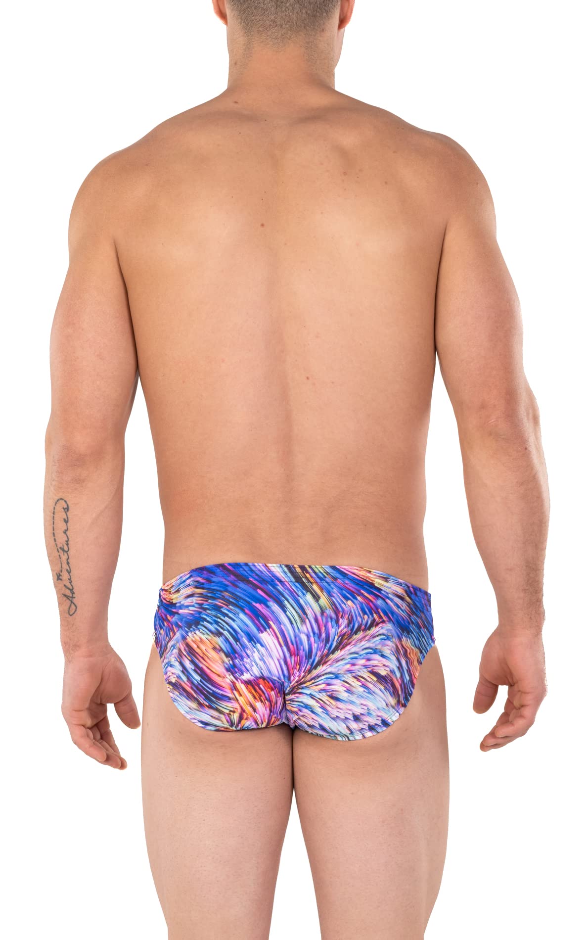 Gary Majdell Men's Printed Contour Pouch Bikini Swimwear - Quick-Dry Swim Trunks for Beach, Pool & Summer Vacations
