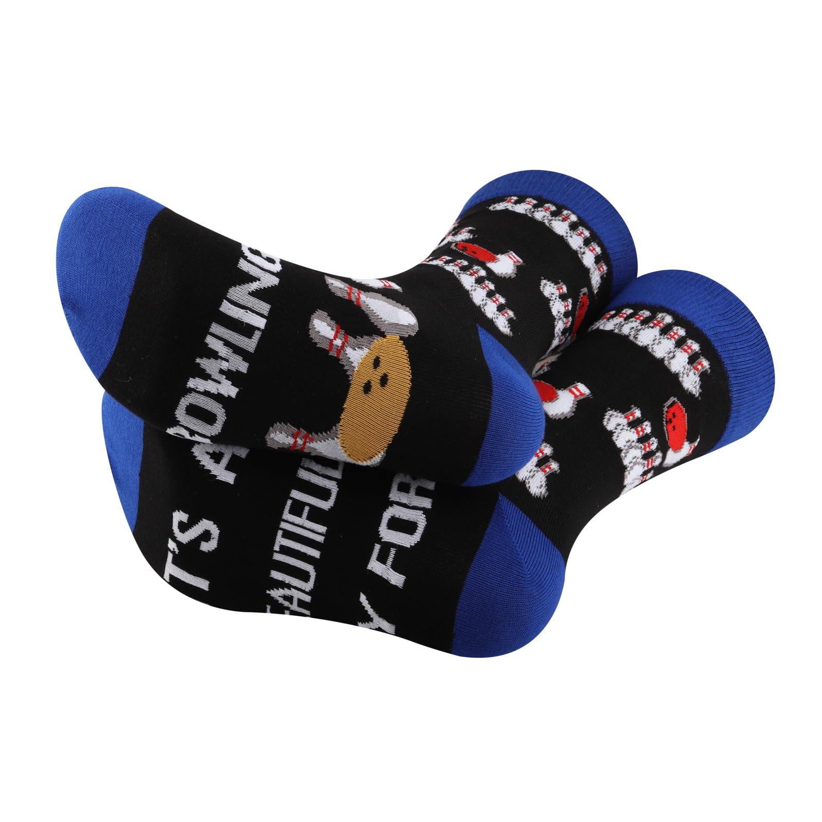 1 Pair Bowling Socks - Breathable Non-Slip Sports Socks for Bowling Enthusiasts | Perfect Bowling Team Gifts & Bowling Ball Accessories | Great for League Play, Practice Sessions & Bowling Parties