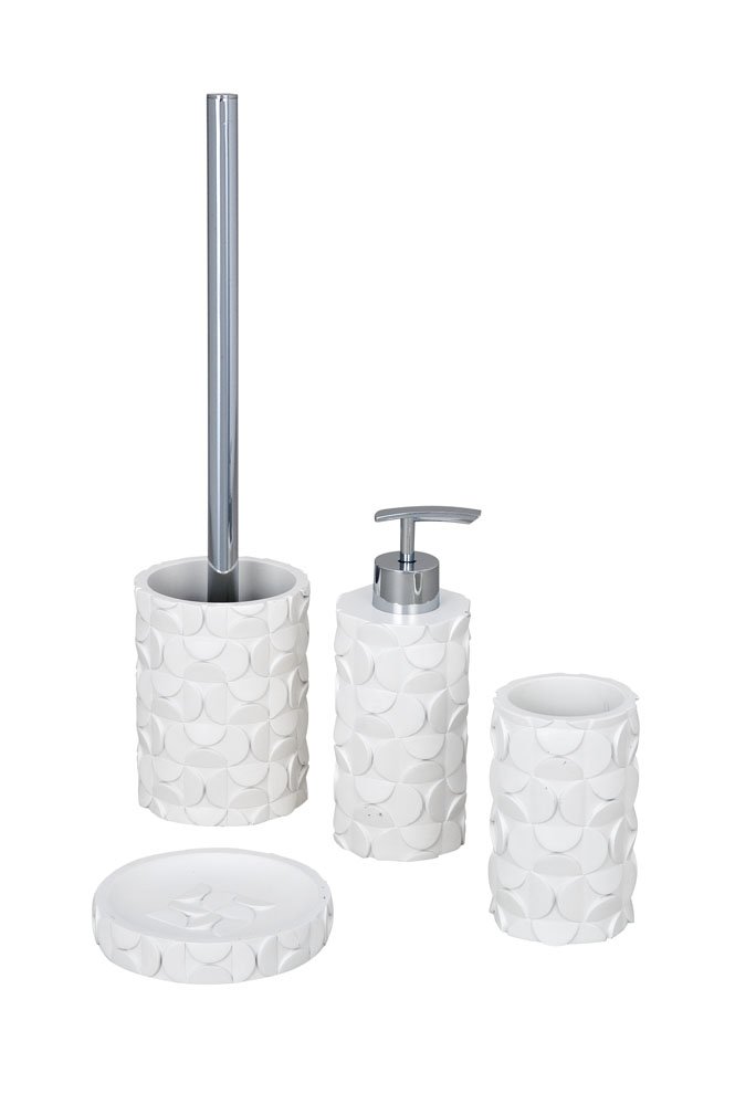 Wenko Structure 19417100 Modern White Toilet Brush Holder - Bathroom Storage Organizer for Home, Hotel & Office Use