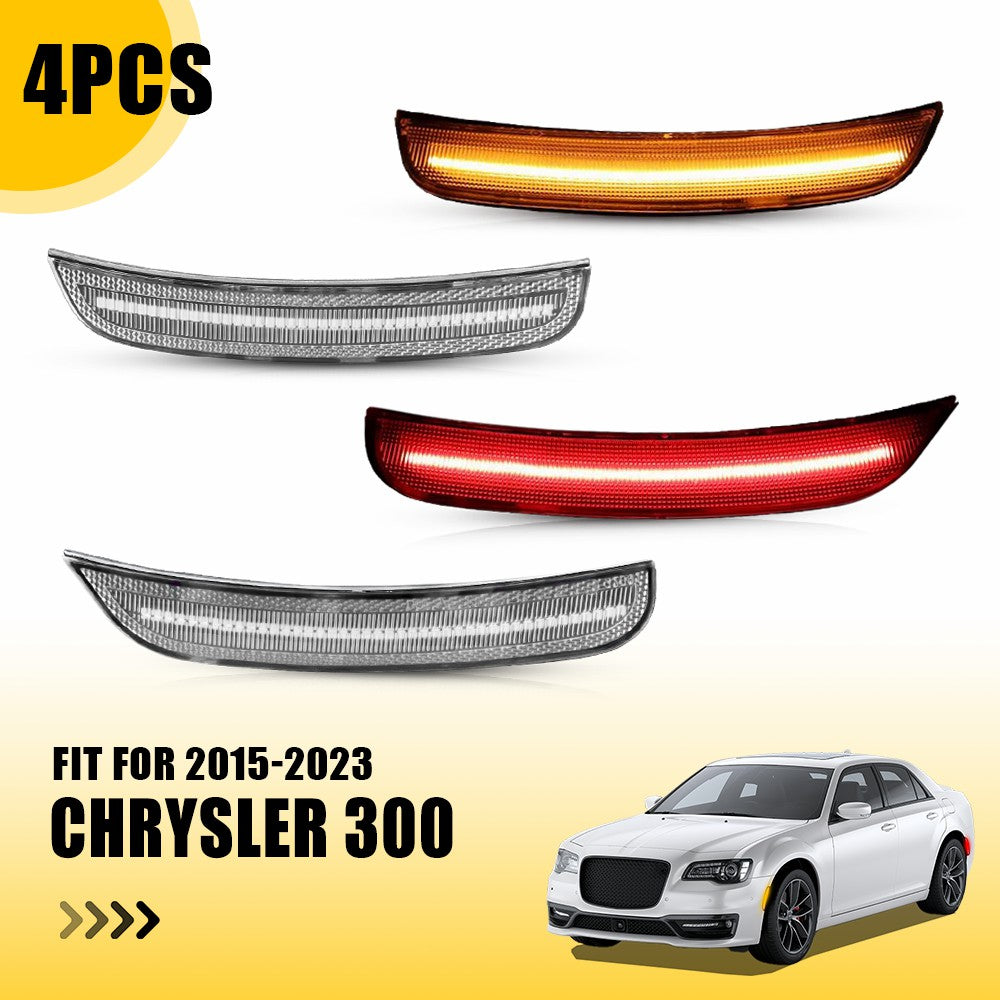 2015-2023 Chrysler 300 LED Side Marker Light - Smoked Lens Amber/Red - Durable Replacement for Enhanced Visibility & Safety - Perfect for Night Driving & Custom Car Modifications