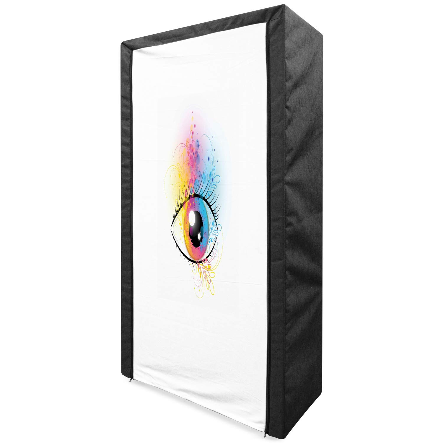Ambesonne Portable Fabric Wardrobe with Shelves - 33.5