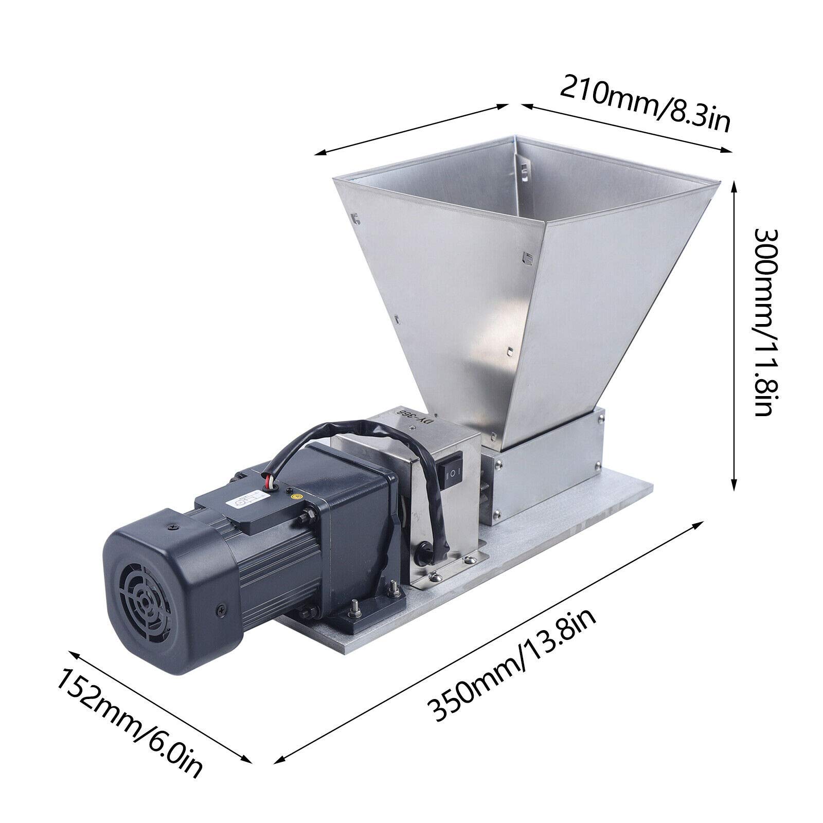 110V 60W Electric Grain Grinder Mill - Stainless Steel Barley Grinder & Malt Crusher for Coffee, Rice, Corn, Wheat - Perfect for Home Brewing, Baking & Coffee Grinding