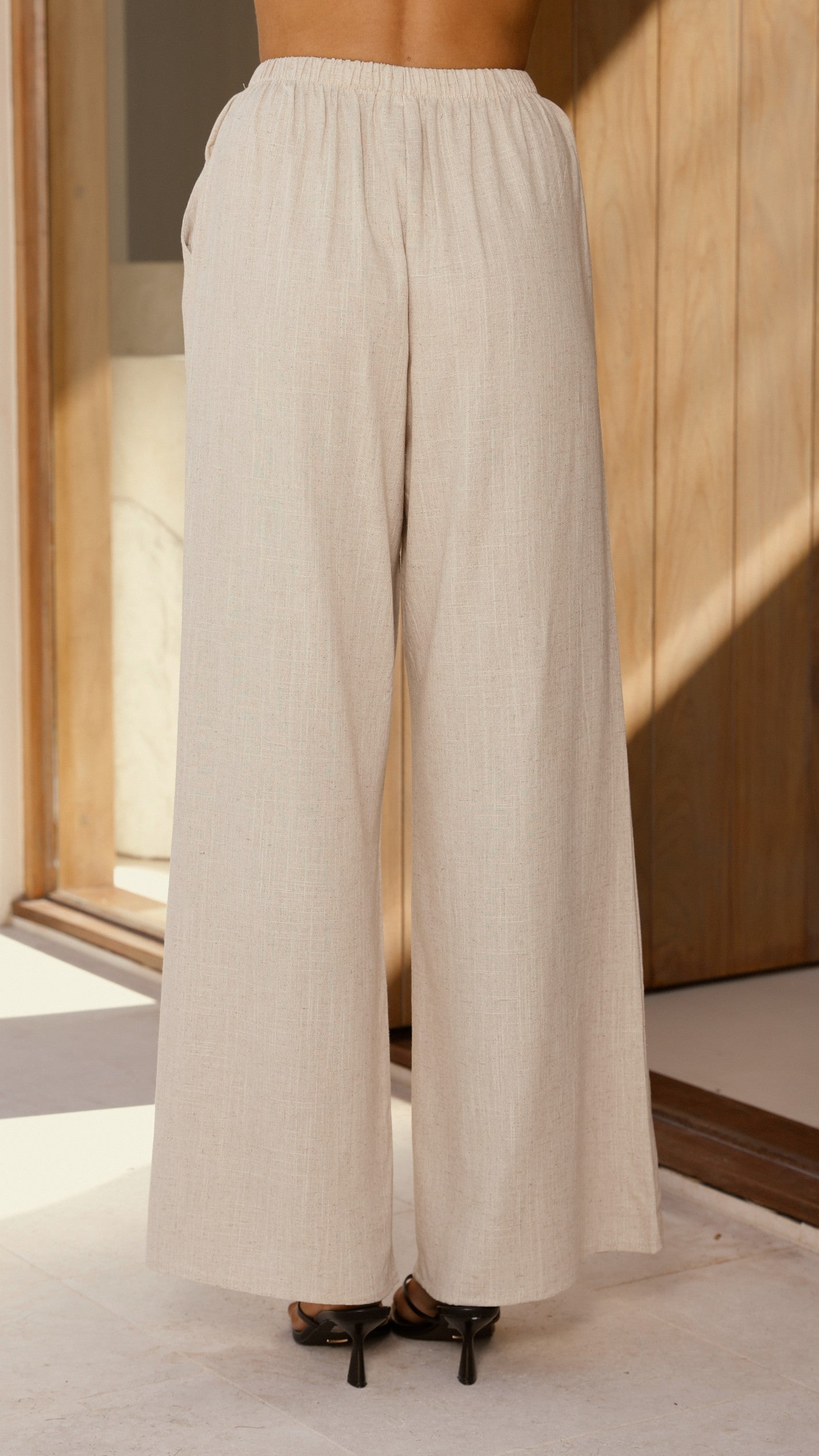 Kailani Strapless Top and Pants Set - Comfortable Women's Outfit in Oat Color for Casual Wear, Beach Vacation & Summer Fashion