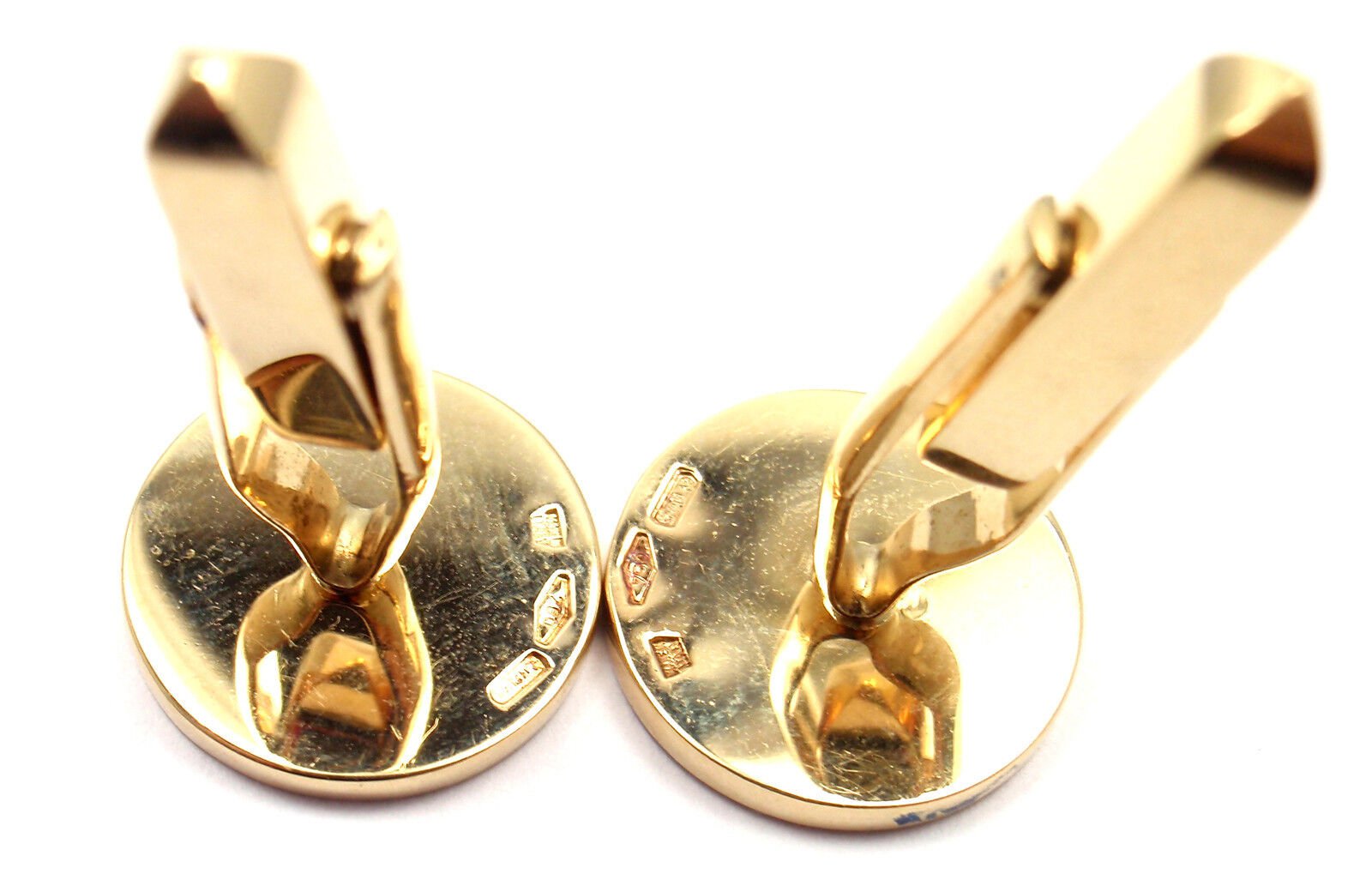 Authentic Bulgari Bvlgari 18k Yellow Gold Black Onyx Cufflinks for Men - Luxury Dress Shirt Accessories for Weddings & Formal Events