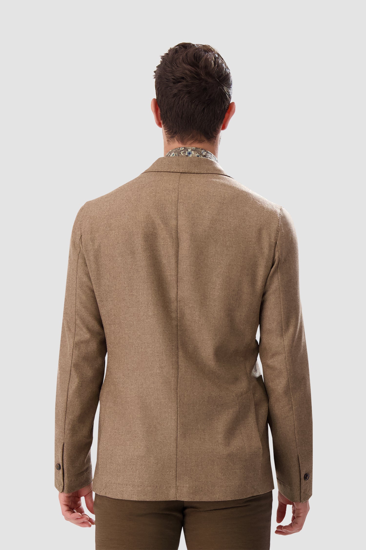 Barba Napoli Men's Sand Brown Easy J Mono Blazer - Premium Slim Fit Single Breasted Jacket for Business, Office & Formal Events