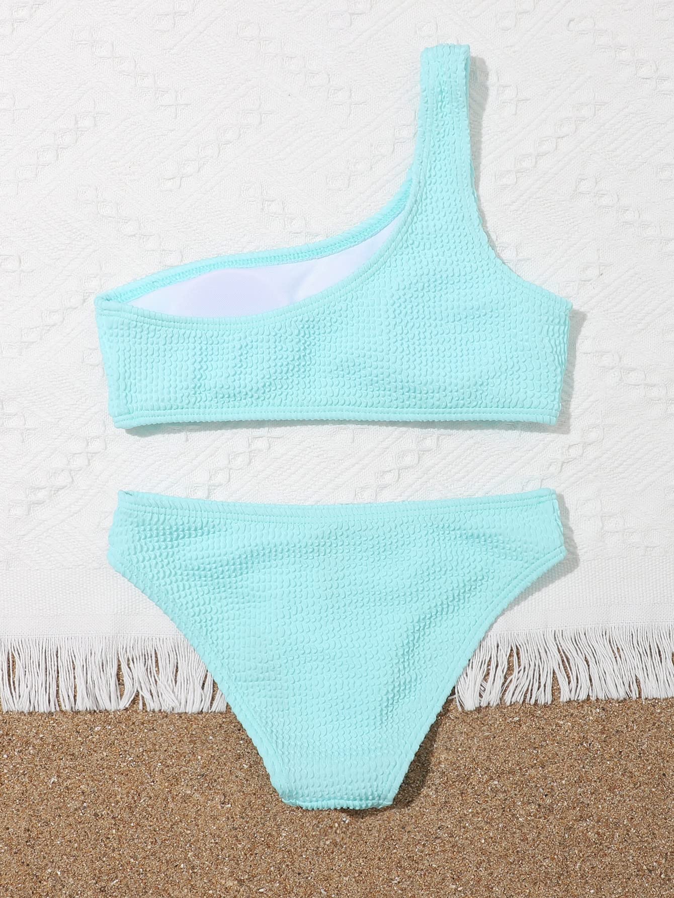 SOLY HUX Girls One Shoulder Bikini Set - 2 Piece Swimwear for Teens, Adjustable Swimsuits for Beach, Pool & Summer Vacations