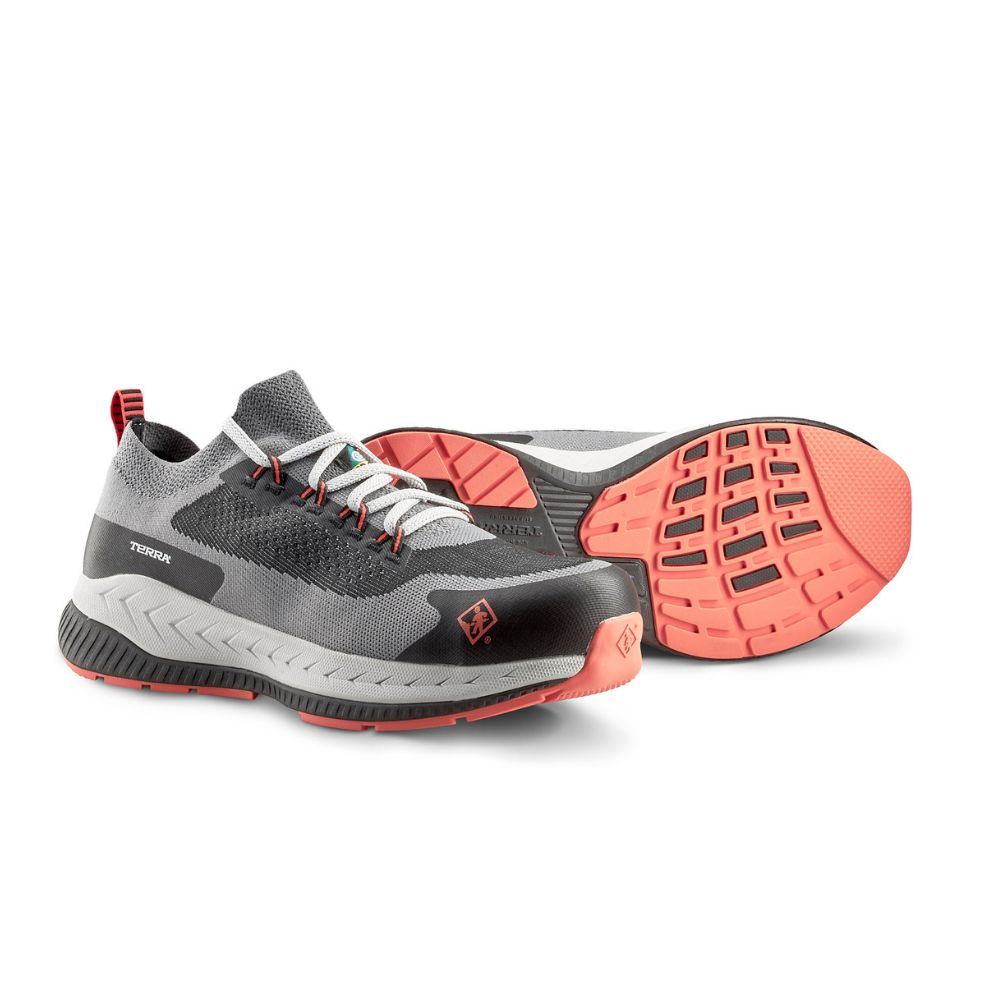 Terra Eclipse SD TR0A4T8MBLR Men's Composite Toe Athletic Work Shoes - Lightweight Safety Sneakers for Construction & Industrial Work - Black/Red - Perfect for Warehouse, Factory & Outdoor Jobs