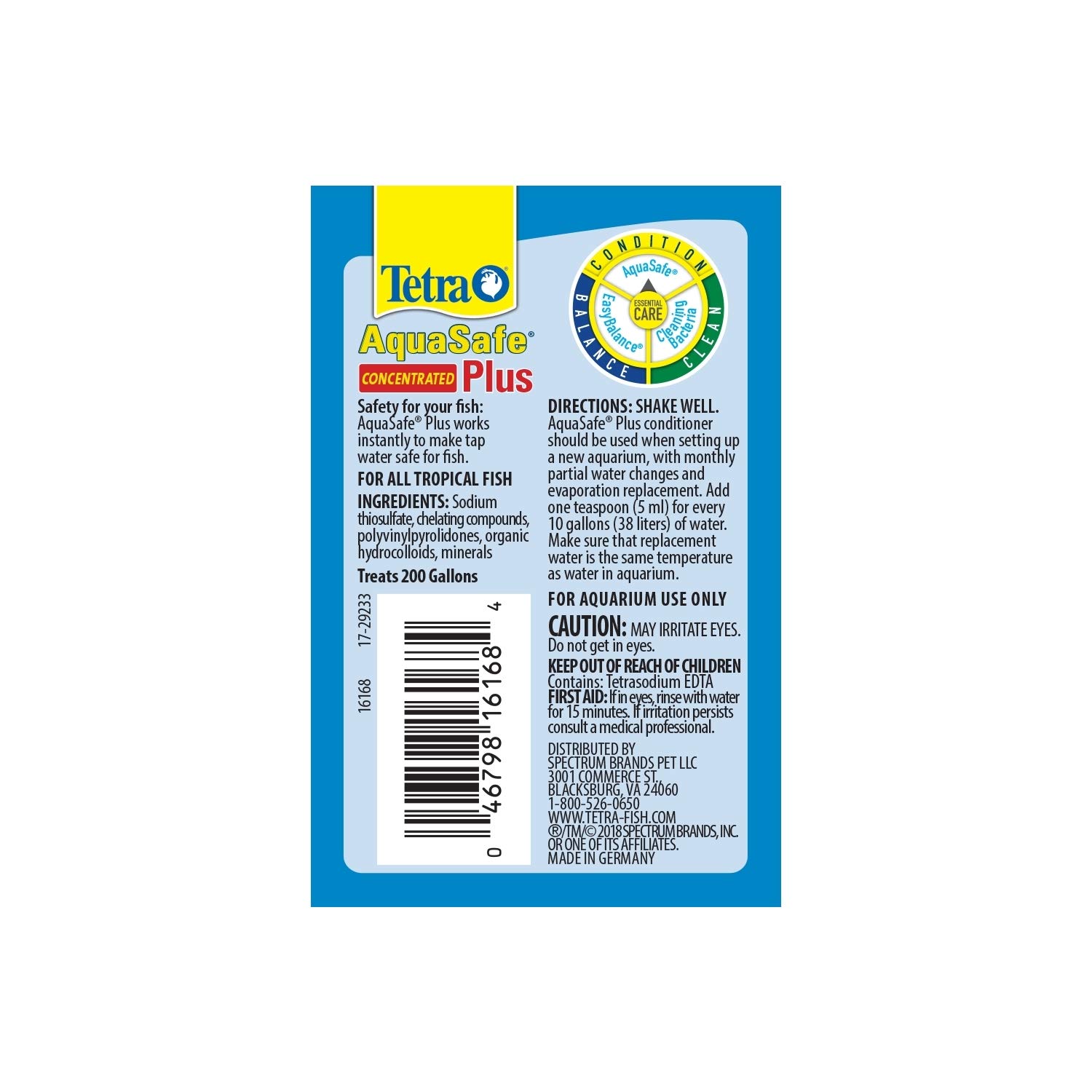 Tetra 16168 AquaSafe Water Conditioner with Bio Extract - 3.38 FL Oz (100ml) - Pack of 36 - Removes Chlorine & Heavy Metals - Safe for Freshwater & Saltwater Fish - Perfect for Aquariums, Fish Tanks & Ponds
