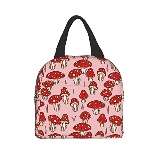 Cute Red Mushroom On Pink