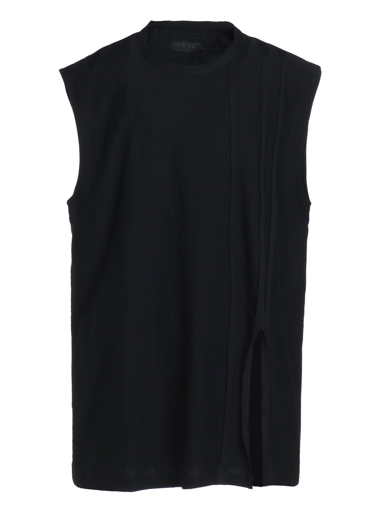 Soft Cotton Jersey Vertically Grafted Sleeveless Top with Hem Slit - Women's Casual Summer Tank Top for Beach, Travel & Everyday Wear