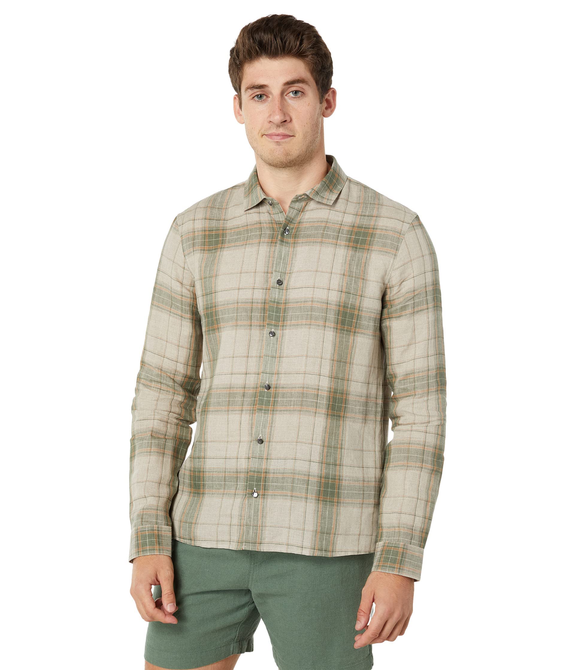 John Varvatos Men's Straight Bottom Hem Dress Shirt with Regular Collar - Perfect for Business Casual, Office Wear & Formal Occasions