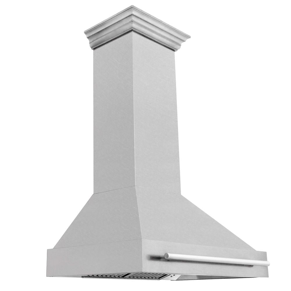 ZLINE 36 Inch Stainless Steel Wall Mount Range Hood with Satin Finish & Stainless Steel Handle (8654SNX 36) - Powerful Kitchen Ventilation for Gas Stoves & Cooking Areas