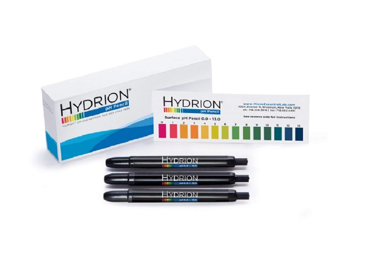 Hydrion pH Test Pencils 0-13 (Pack of 3) for Surface Testing