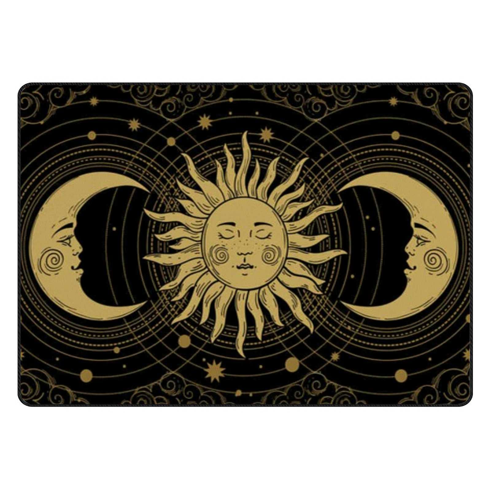 Soft Foam Area Rugs - Mystical Astrology Tarot Boho Washable Non-Slip Kitchen & Bath Mat - 36x24 Inch Indoor/Outdoor Home Decor for Living Room, Bedroom, Yoga Studio & Patio
