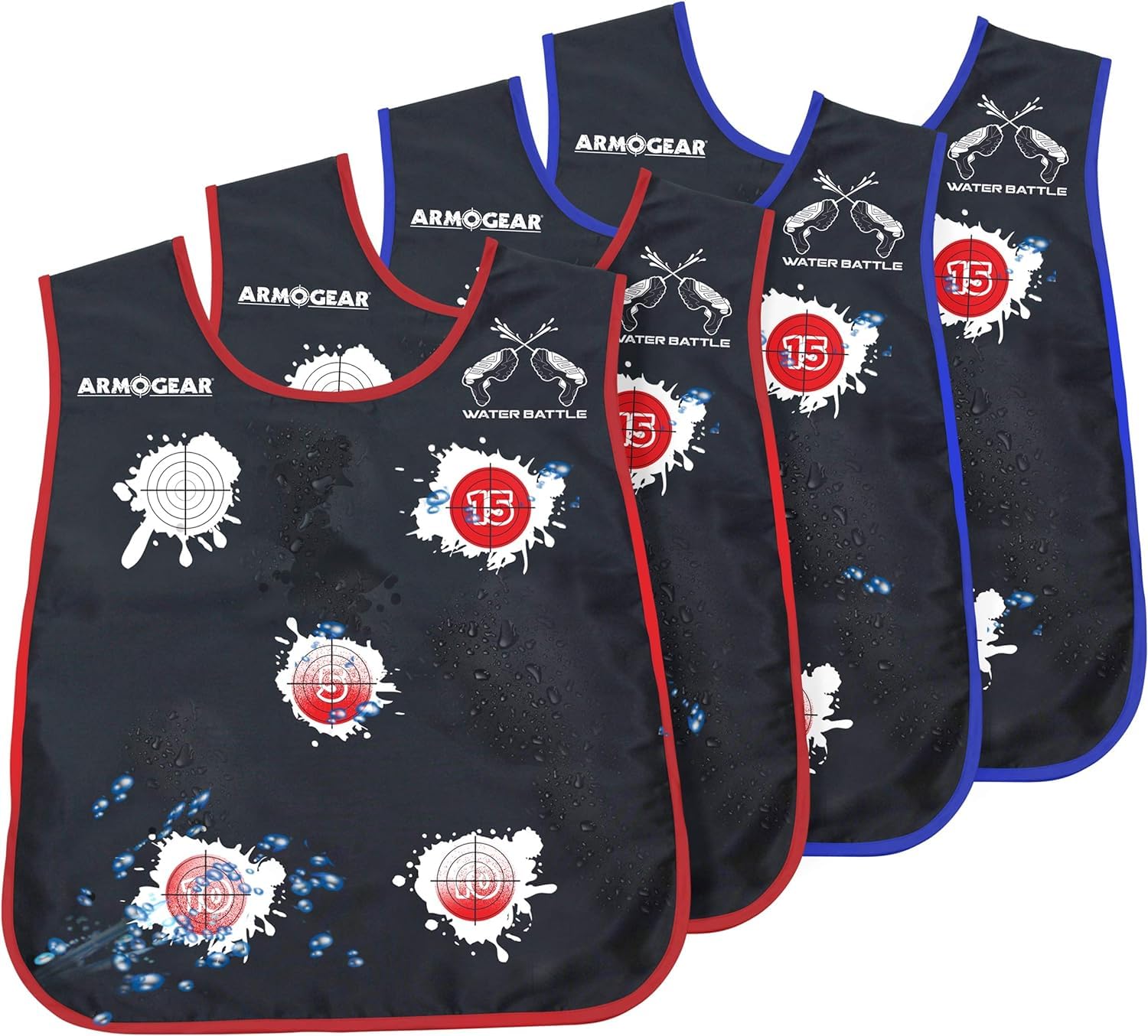 ArmoGear Water Target Vests & Guns - Outdoor Summer Toys for Kids 8+ | Backyard Water Play Fun