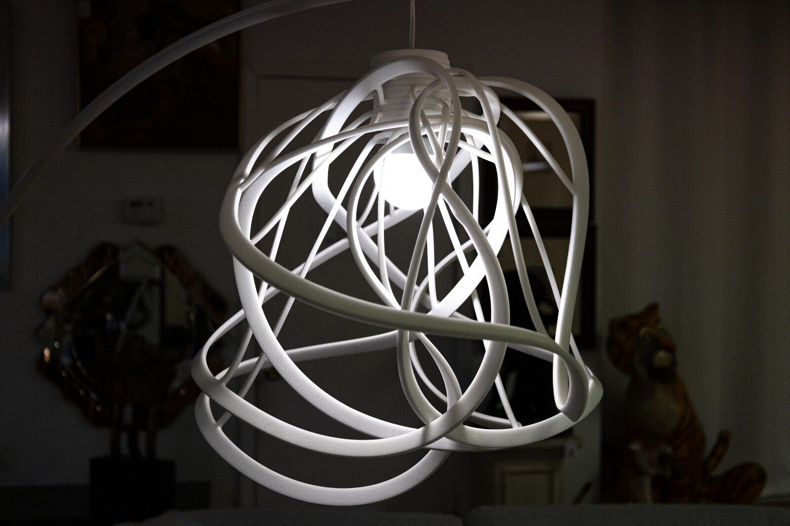 Hiroshi Kawano for Ligne Roset Bloom White Metal and Foam Modern Arc Floor Lamp - Stylish Contemporary Lighting for Living Room, Bedroom, or Office Decor