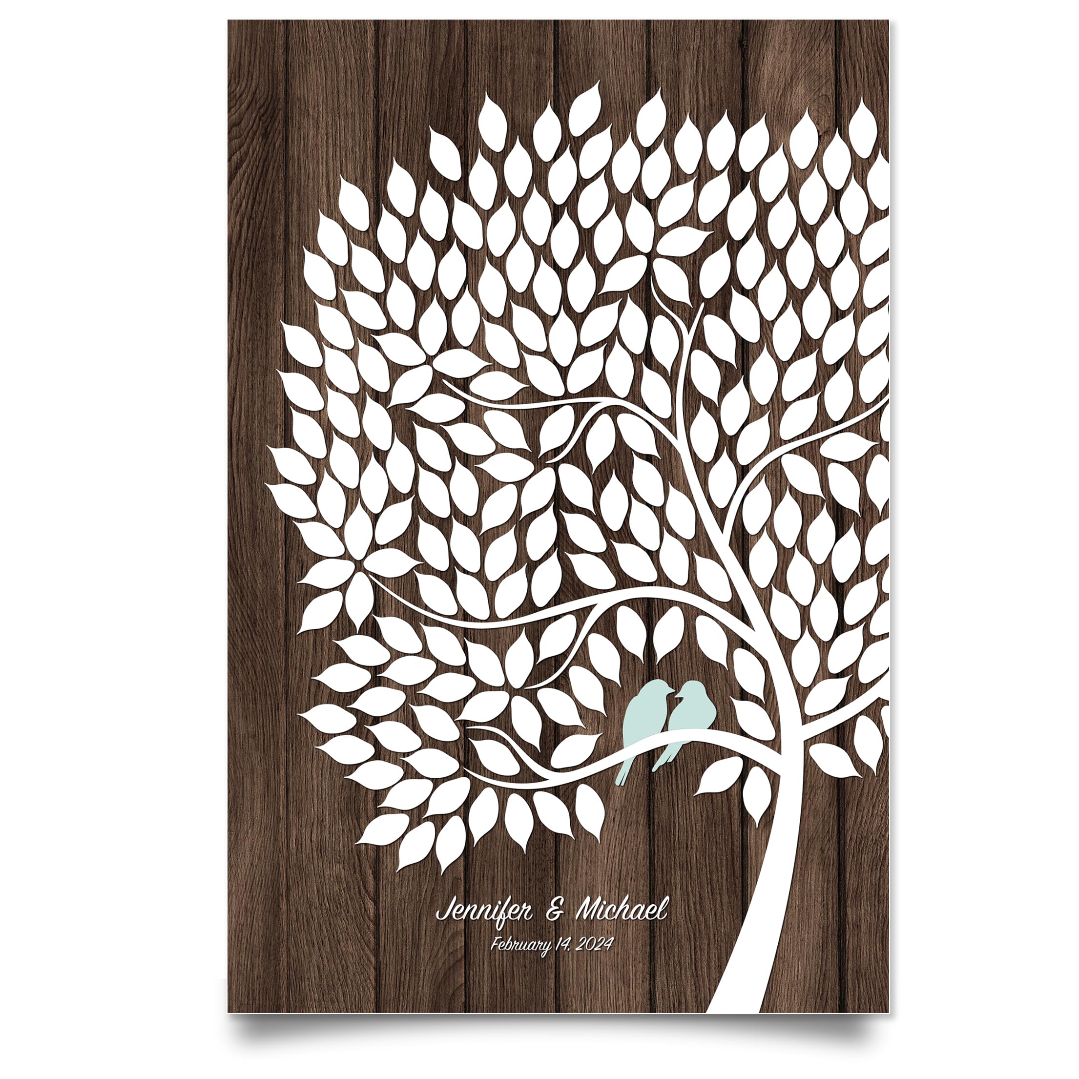 Personalized Wedding & Anniversary Guest Book Poster - Custom Tree Design with Love Birds - Unique Alternative to Traditional Guest Books - Perfect for Weddings, Anniversaries & Special Events