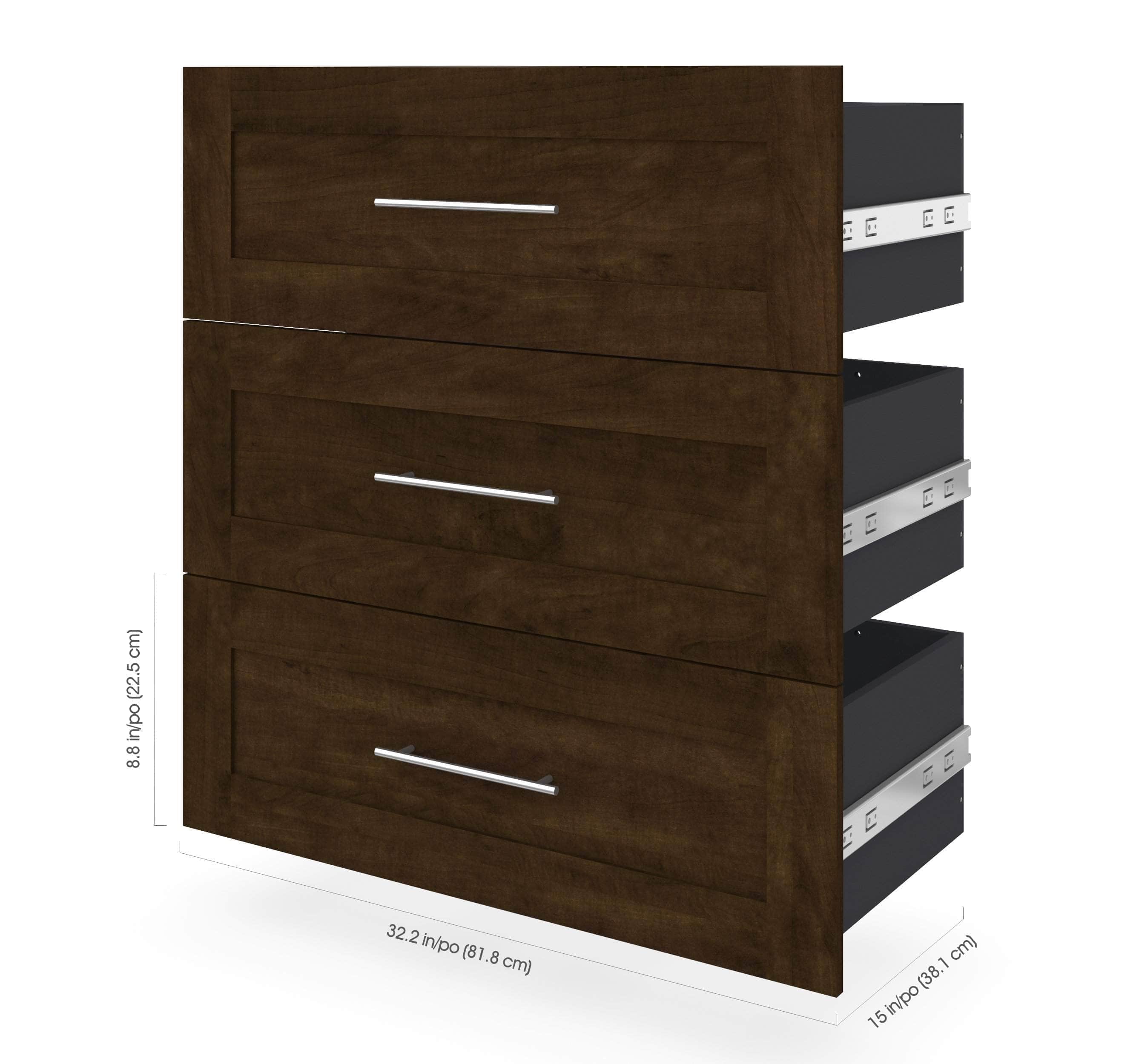 3-Drawer Storage Set for PUR 36W Closet Organizer - 6 Color Options | Perfect for Bedroom, Closet & Office Organization
