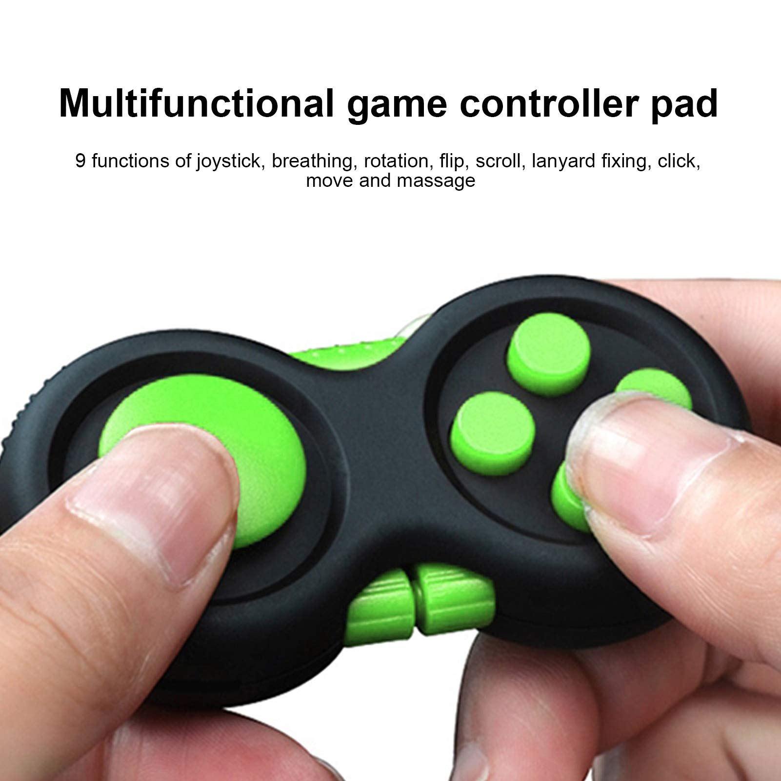 2Pcs Fidget Pad - Sensory Fidget Switch for Skin Picking Relief, Stress Relief Controller Game Pad for Kids & Adults (Green) - Perfect for ADHD, Anxiety & Office Focus