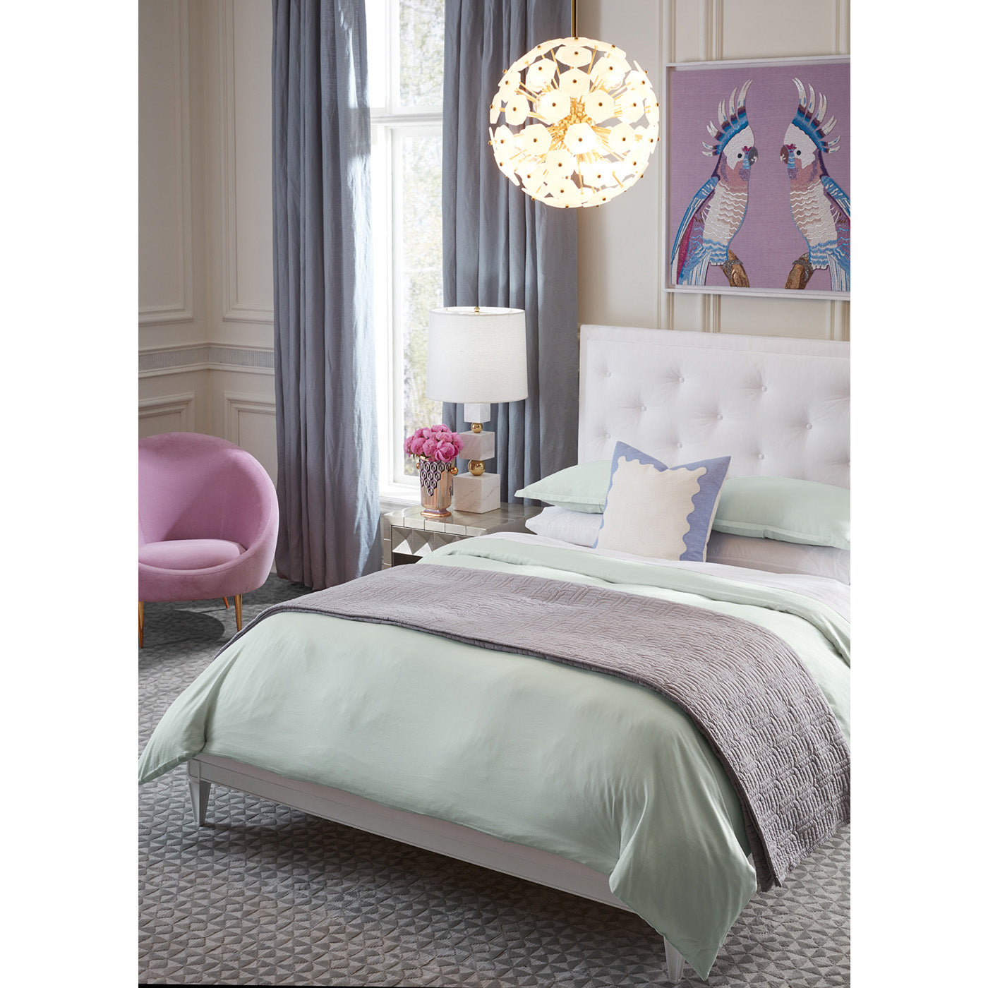 Lampert Queen Size Bed Frame - Modern Upholstered Platform Bed with Wooden Slats - Perfect for Bedroom, Guest Room & Master Suite