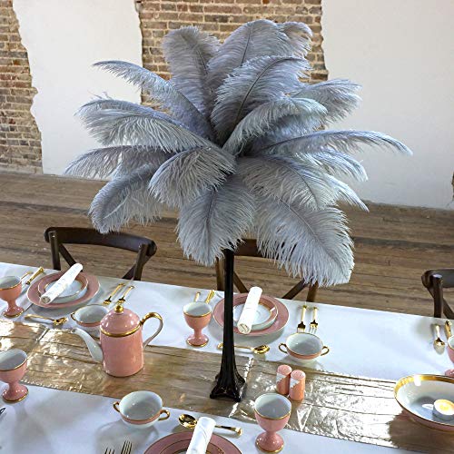 Black Vase/Silver Feathers