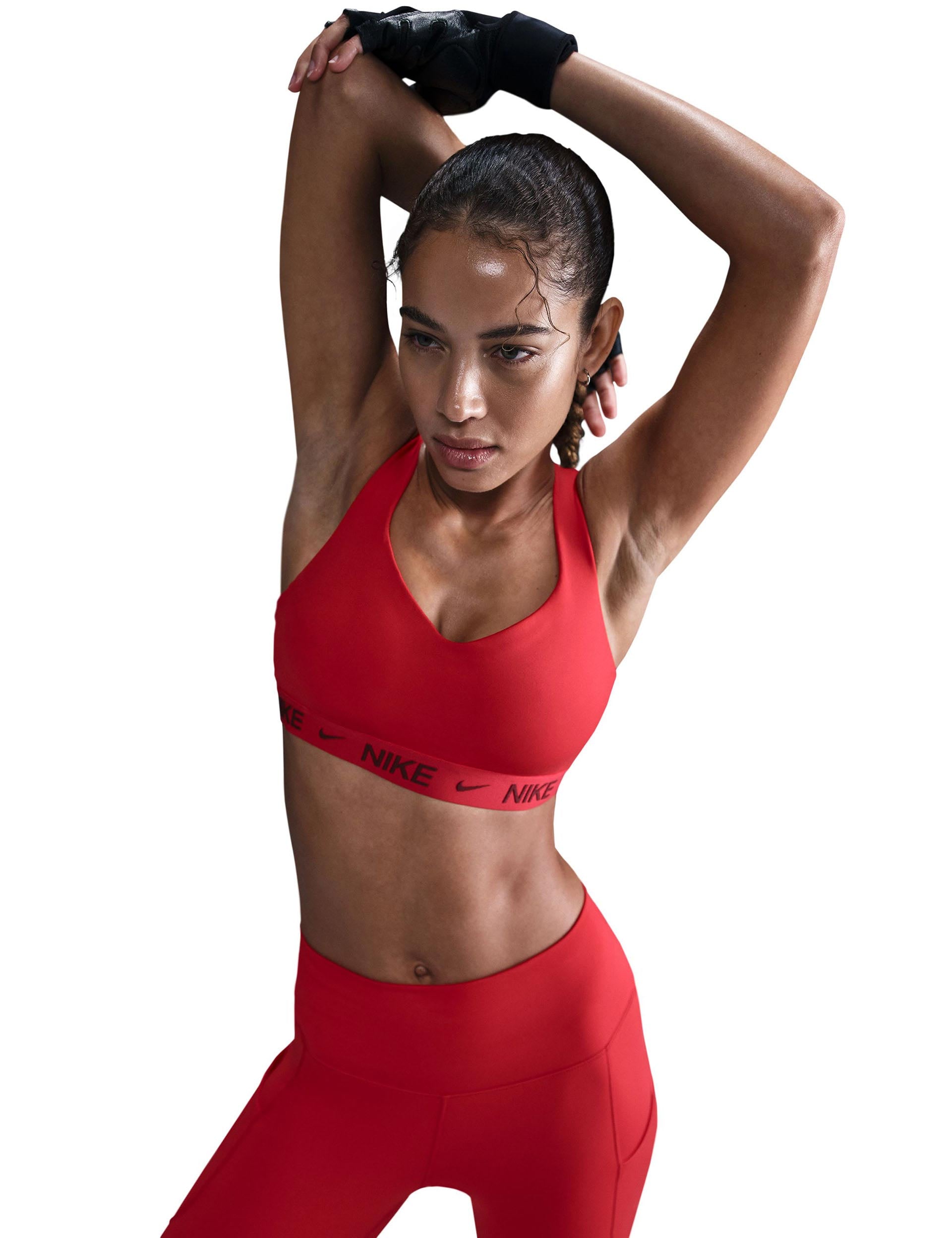 Indy High Support Sports Bra - University Red/Dark Team Red - Perfect for Running, Yoga & High-Intensity Workouts