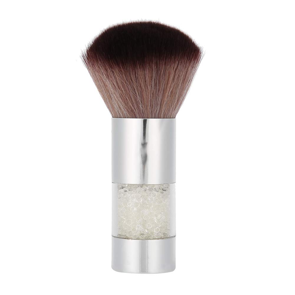 Professional Manicure Dust Removal Brush - Brown Bristles with Silver Handle for Nail Salon & Home Use | Multi-Functional Nail Art Cleaning Tool for Acrylic, Gel & Dip Powder Applications