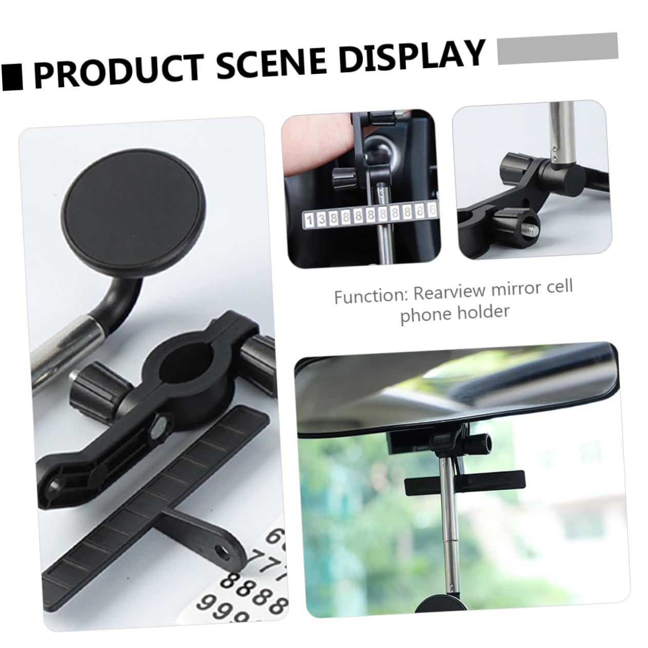 Magnetic Phone Holder for Car - Universal 1-Piece Mirror Phone Stand with Strong Magnet, Compatible with All Smartphones - Perfect for Hands-Free Navigation & Safe Driving
