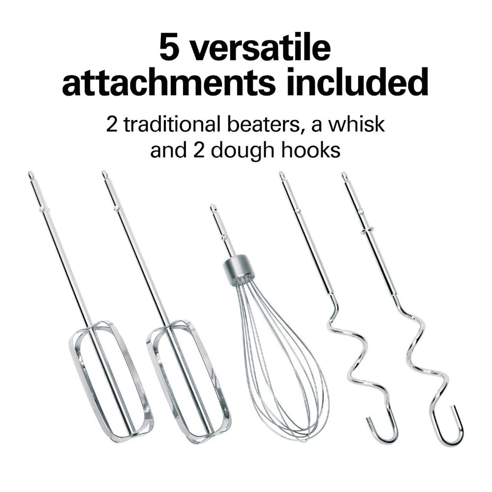 Hamilton Beach 64699 5-Speed Hand Mixer with Stand - Perfect for Baking, Whipping Cream, and Mixing Dough at Home
