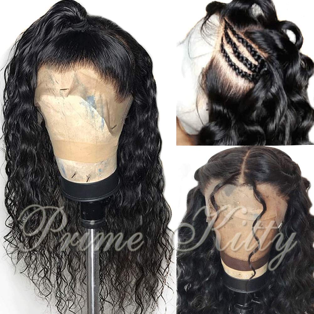 9A Brazilian Virgin Human Hair Wigs for Black Women - Glueless Lace Front Wig with Baby Hair, Pre-Plucked Deep Curly 12