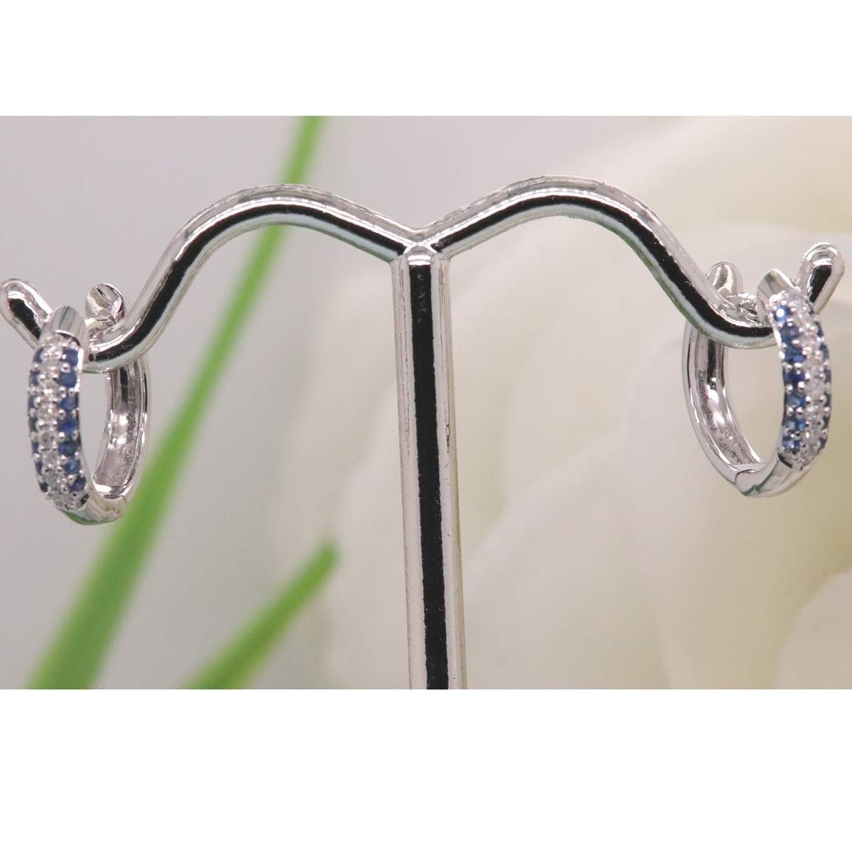 Dazzlingrock Collection 10K Solid White Gold Pave Set Huggies Hoop Earrings for Women | Perfect for Everyday Wear, Date Nights & Special Occasions