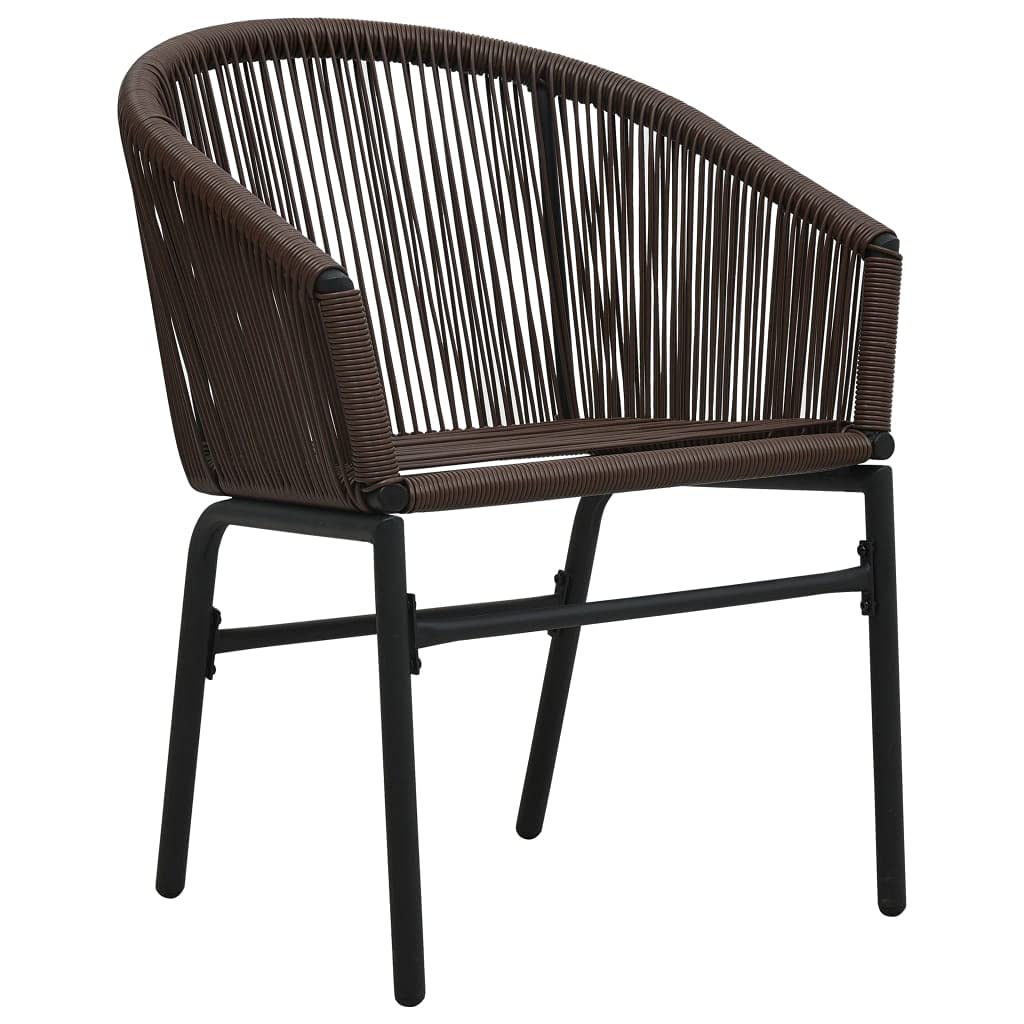 3-Piece Outdoor Bistro Set with Cushions - Patio Dining Table and Chairs, All-Weather PVC Rattan Furniture in Brown - Perfect for Garden, Balcony, and Backyard Relaxation