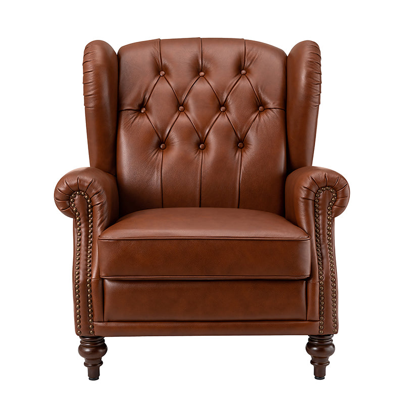 Premium Raquel Genuine Leather Armchair - Heavy Duty Solid Wood Frame - Luxury Living Room Seating for Home Office & Lounge Areas