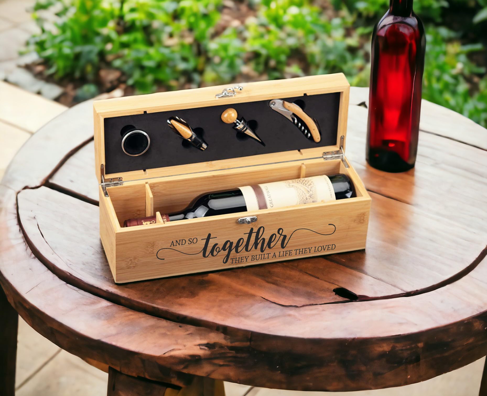 Personalized Wine Gift Set - Engraved Wine Box with Glasses - Elegant Wedding, Housewarming & Closing Gift for Couples - Perfect for Anniversaries, Holidays & Special Occasions