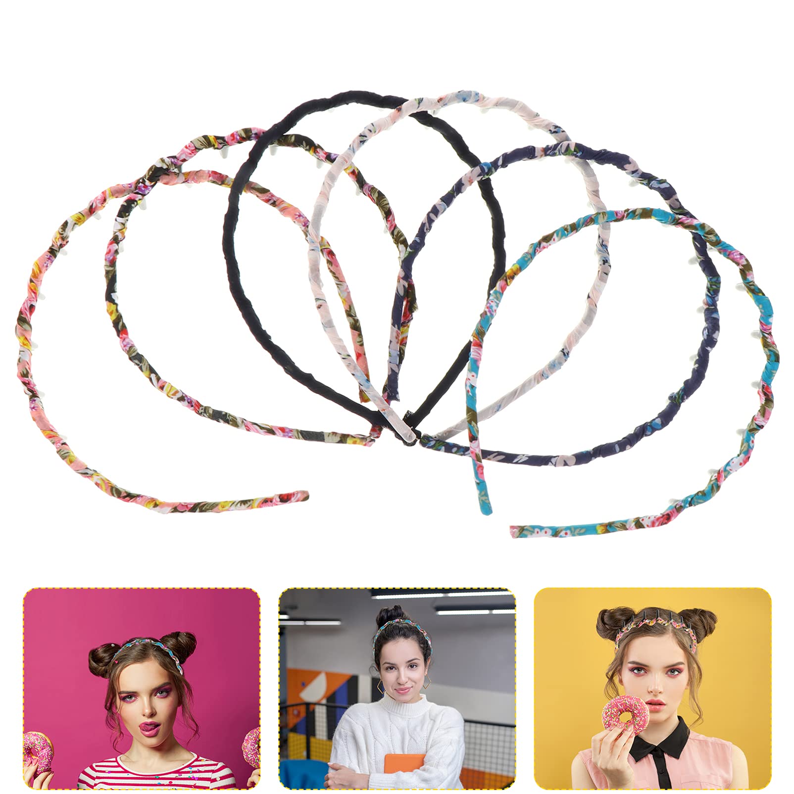 Lurrose Shark Tooth Headband for Men & Women - 6pcs Plastic Tooth Hair Band, Stylish Hair Hoop Headwear Accessory for Daily Wear, Parties, and Outdoor Activities