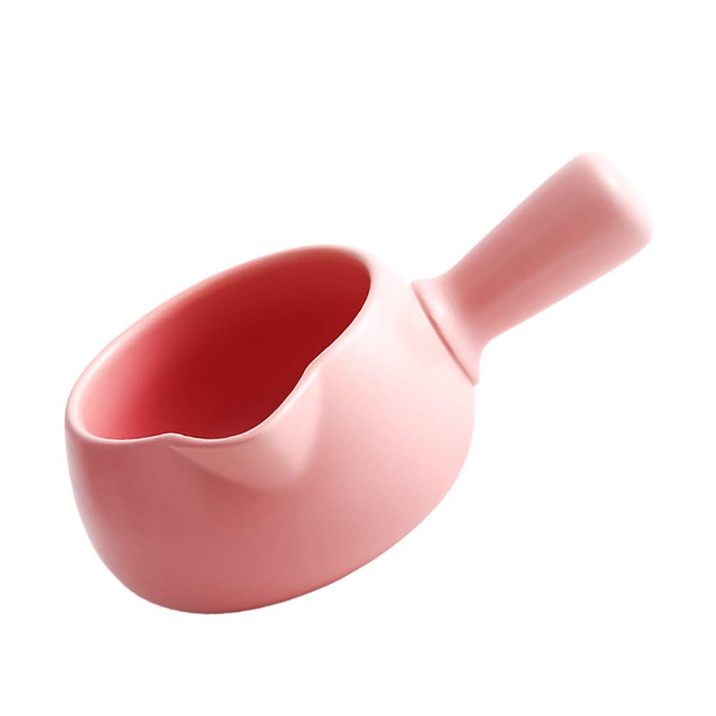 Cabilock 700ml Ceramic Milk Pot with Handle - Small Saucepan for Cooking, Melting Chocolate, Warming Baby Food & Soup - Perfect for Kitchen, Candy Making & Baby Feeding