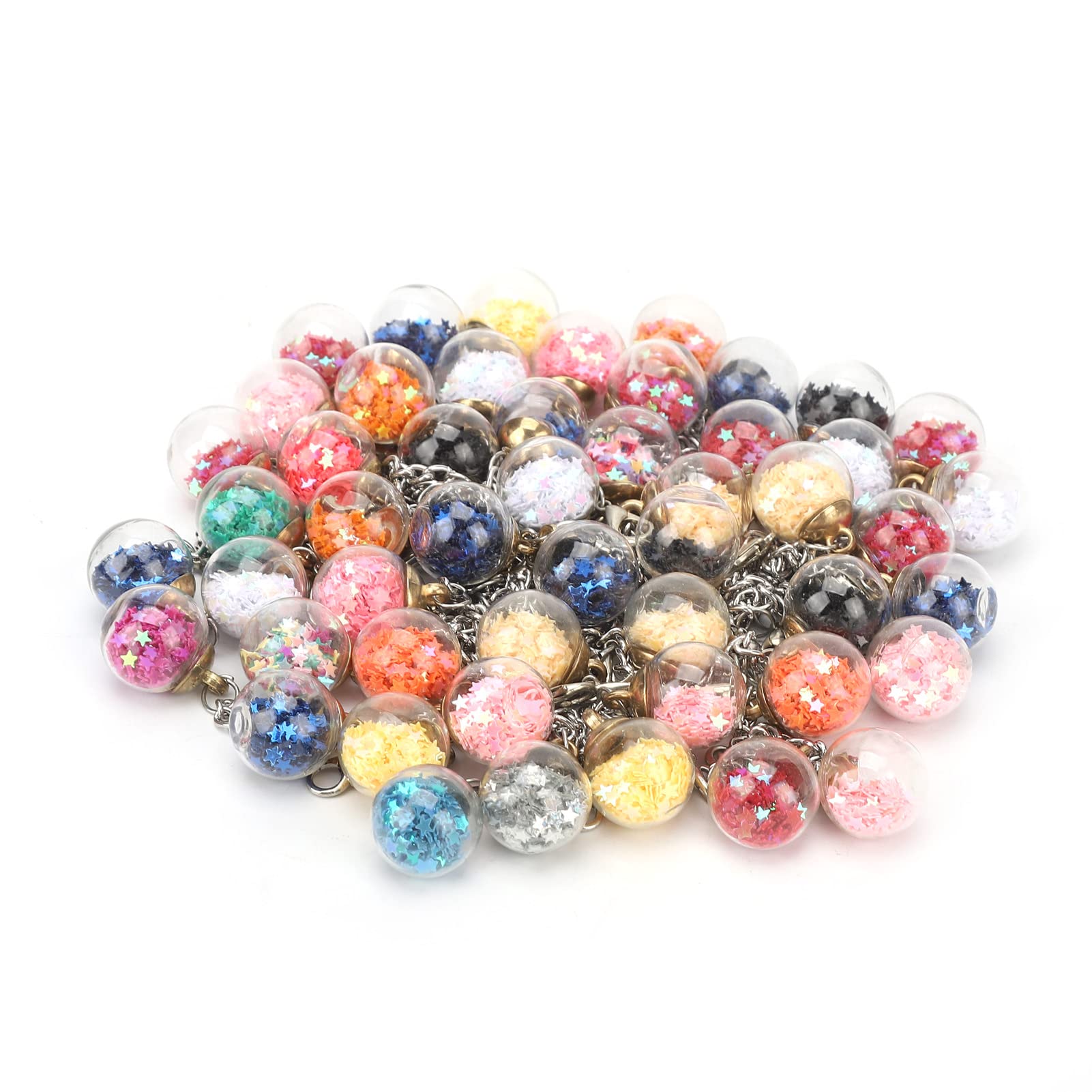 50Pcs Clear Glass Hair Beads for Dreadlocks - DIY Jewelry Making Supplies for Necklace, Bracelet, Earrings - Fashion Hair Accessories for Women & Men - Perfect for Parties, Weddings, Festivals