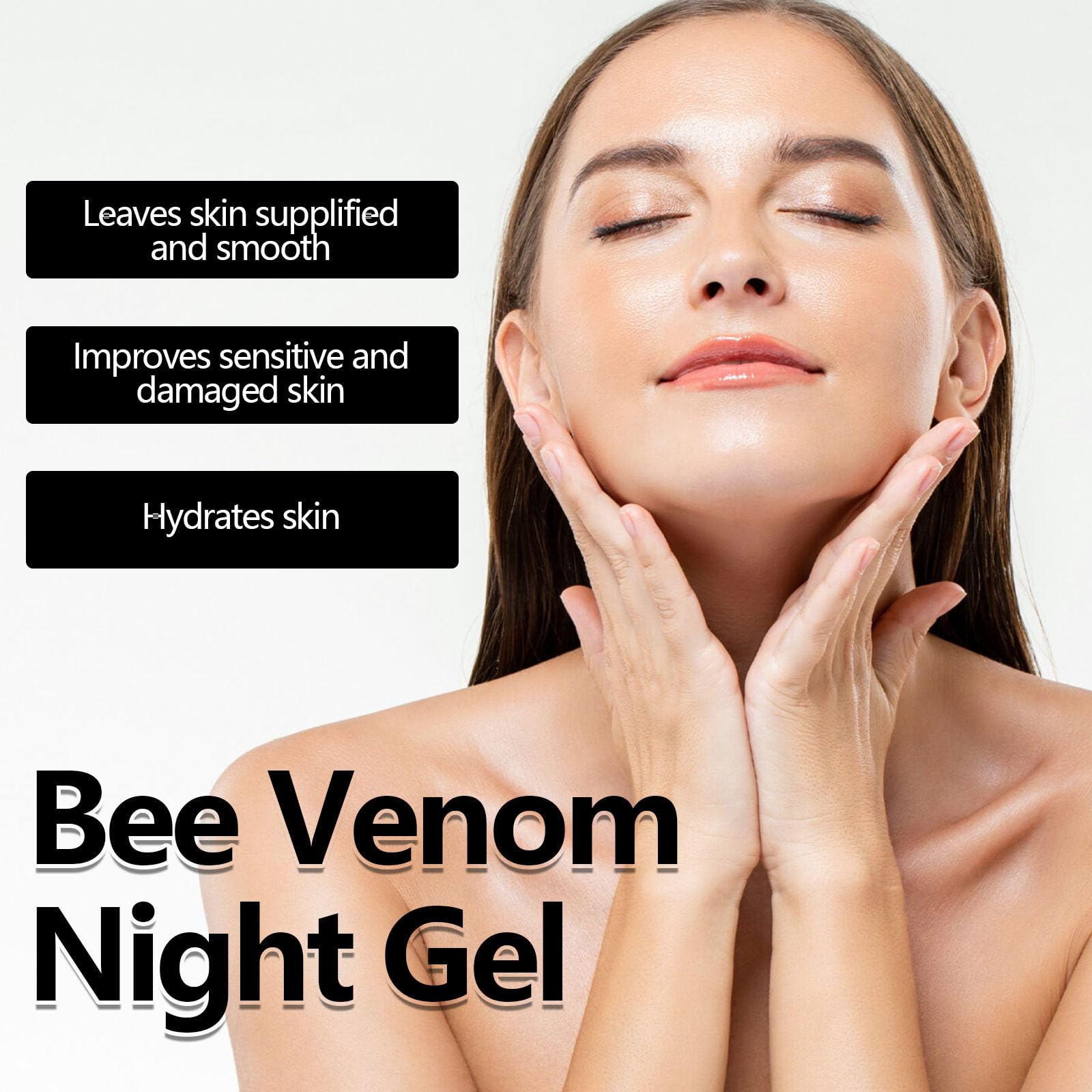 Anti-Aging Bee Venom Facial Gel Moisturizer - Collagen & Hyaluronic Acid Anti-Wrinkle Cream for Firming Skin & Reducing Fine Lines | Day & Night Hydrating Face Care for Youthful Glow