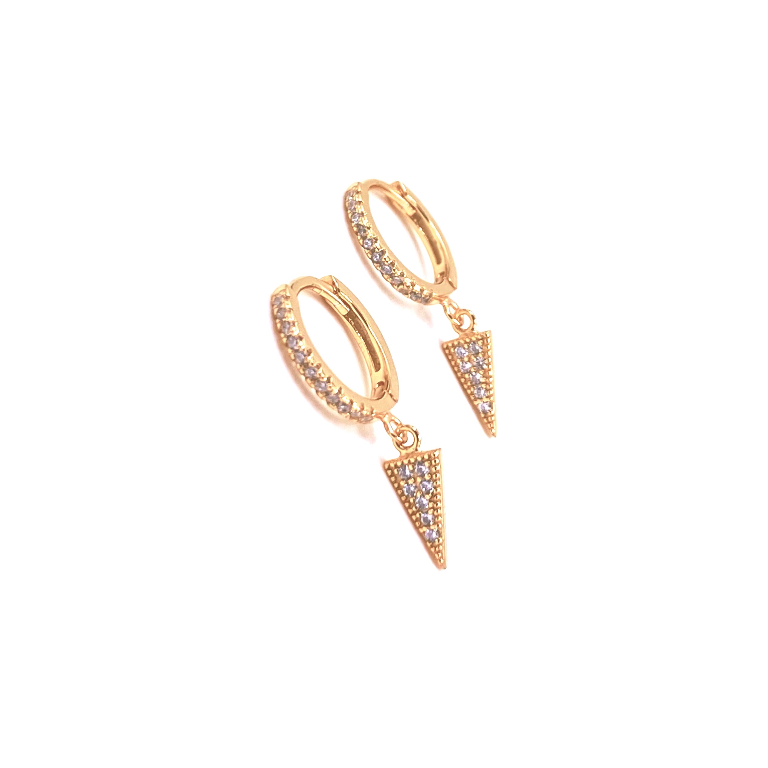 Ashley Gold Sterling Silver Gold Plated Mini CZ Spike Hoop Earrings for Women - Trendy Dainty Jewelry for Everyday Wear & Special Occasions