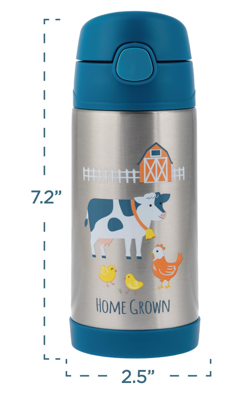 Stephen Joseph Double Wall Stainless Steel Insulated Water Bottle for Kids & Toddlers - 11.8oz BPA-Free Vacuum Insulated Bottle with Straw, Leakproof & Durable - Perfect for School, Travel & Outdoor Activities (SJ1212 ROCKET)