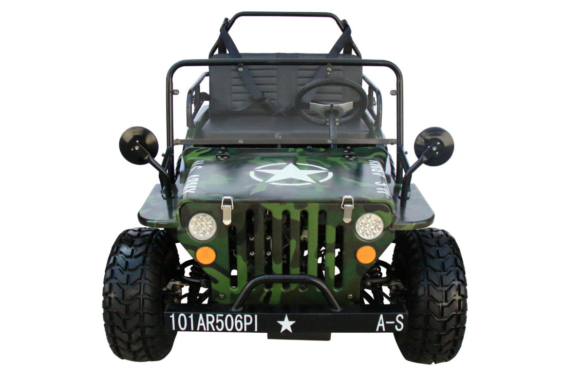 Venom 125cc Mini Jeep - Willys Edition | 3-Speed Manual Transmission | Off-Road Adventure Vehicle for Adults & Teens | Perfect for Trail Riding, Camping & Backyard Fun