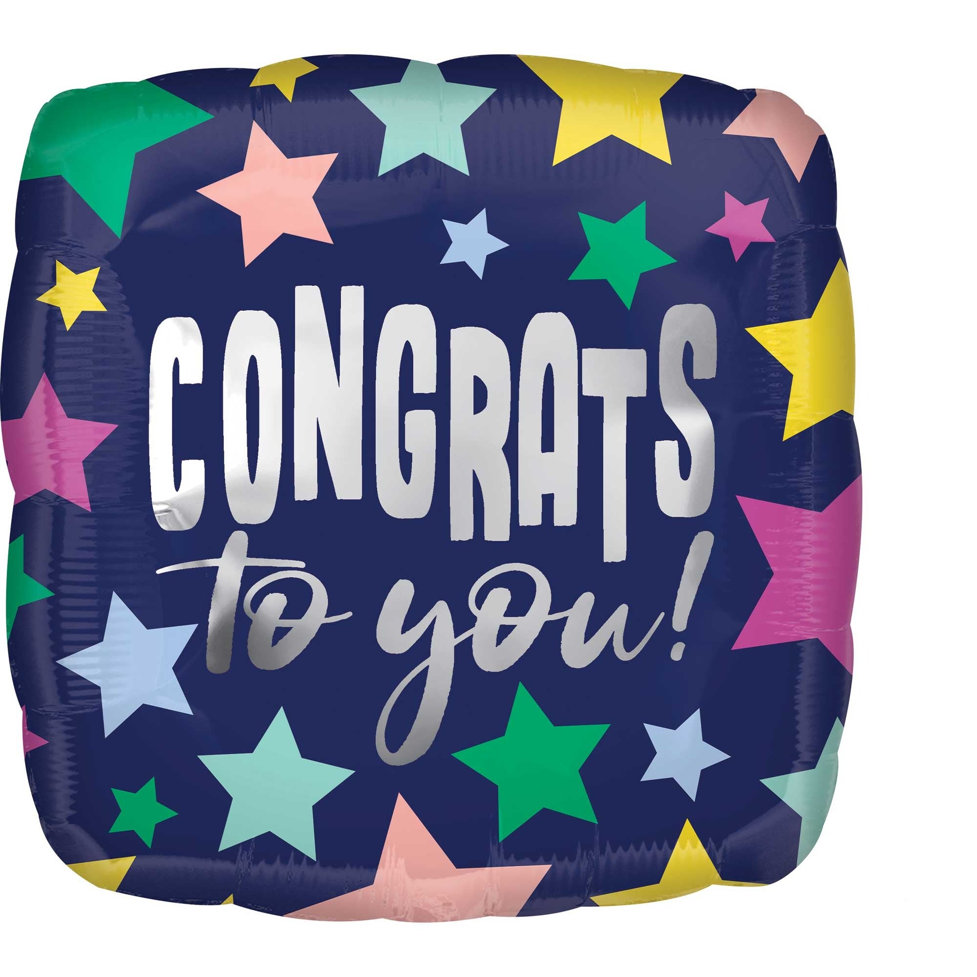 45cm Standard HX Congratulations Stars Navy Blue Balloon - Perfect for Graduation Parties, Baby Showers & Birthday Celebrations