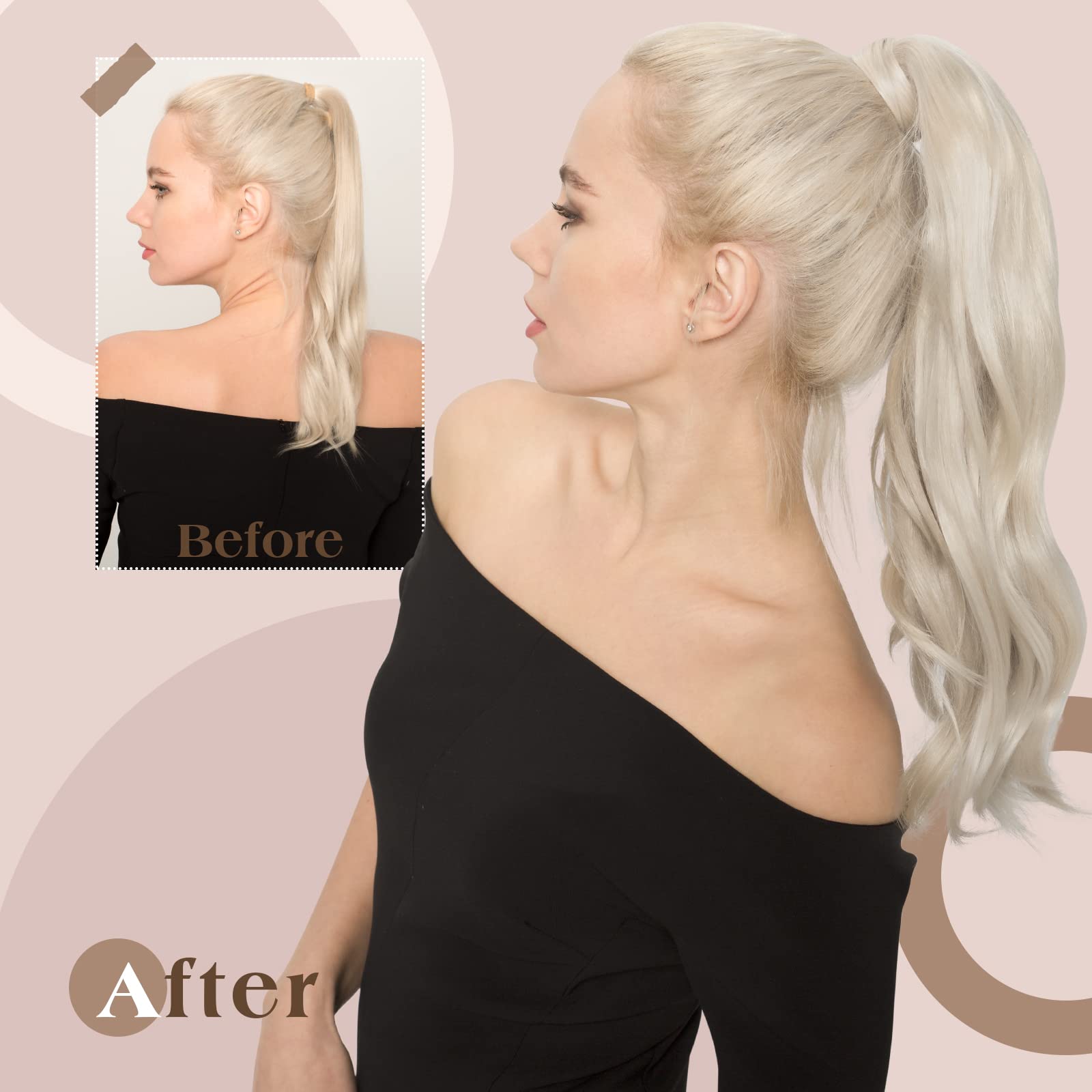 Premium Soft Human Hair Ponytail Extension - Natural Look & Comfortable Wear for Daily Styling, Parties & Special Occasions